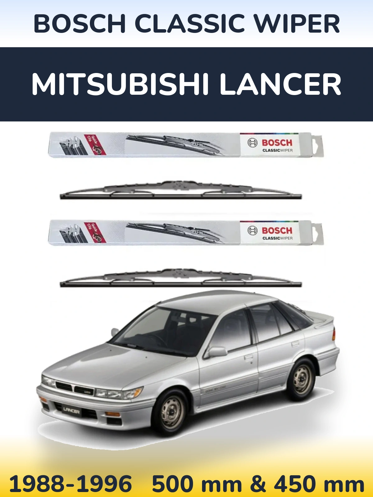 Komplet przednich wycieraczek BOSCH Classic Wiper 500 & 450 mm do Mitsubishi Lancer 1988-1996