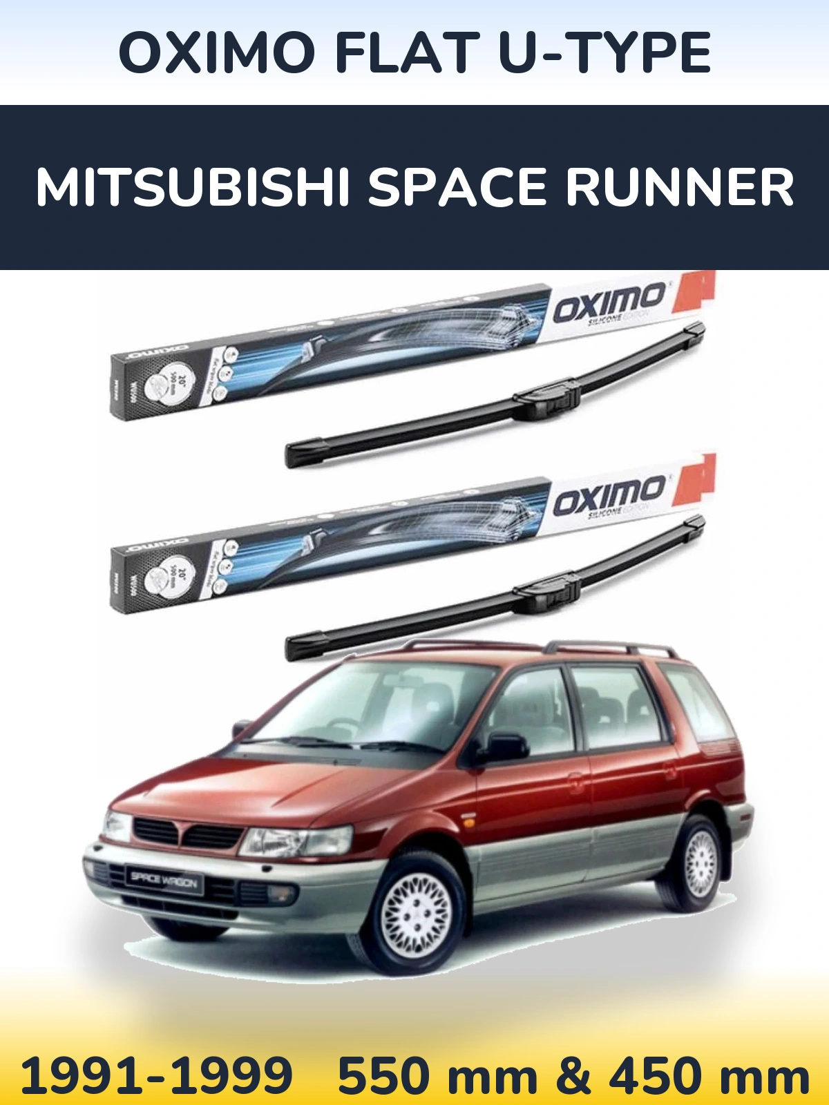 Komplet przednich wycieraczek Oximo Flat U-type 550 & 450 mm do Mitsubishi Space Runner 1991-1999