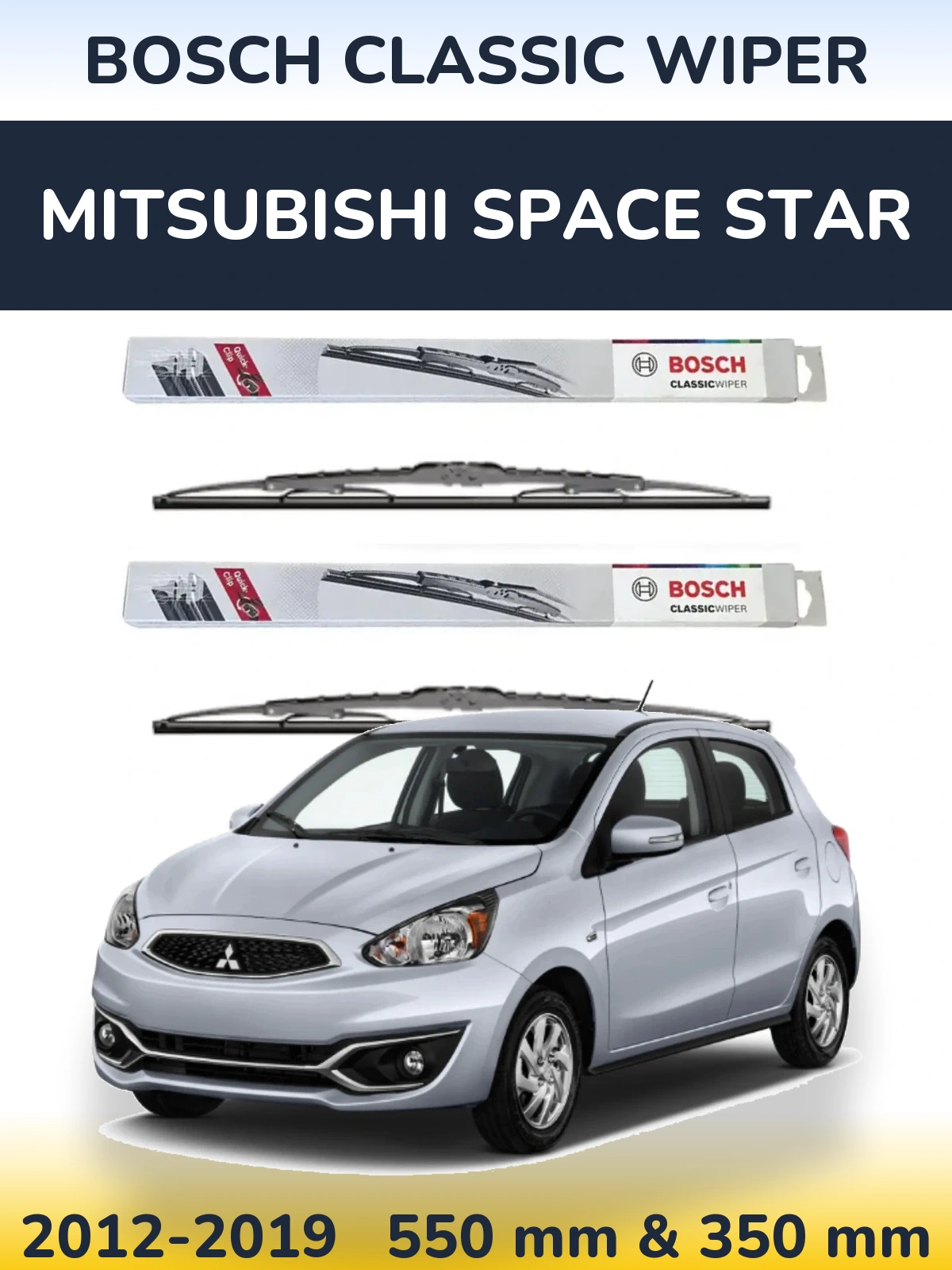 Komplet przednich wycieraczek BOSCH Classic Wiper 550 & 340 mm do Mitsubishi Space Star 2012-2019
