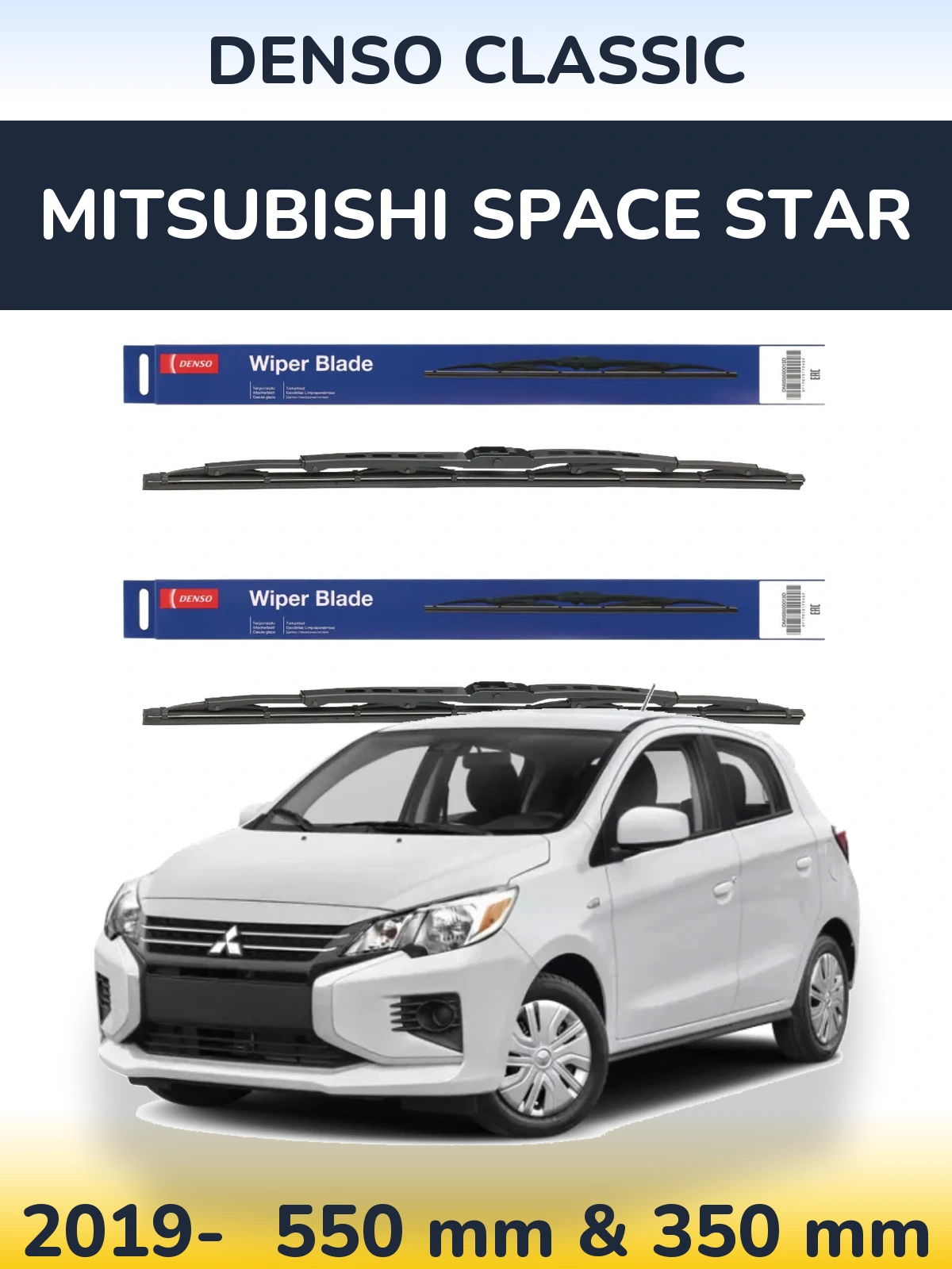 Komplet przednich wycieraczek Denso Classic 550 & 350 mm do Mitsubishi Space Star 2019-2026