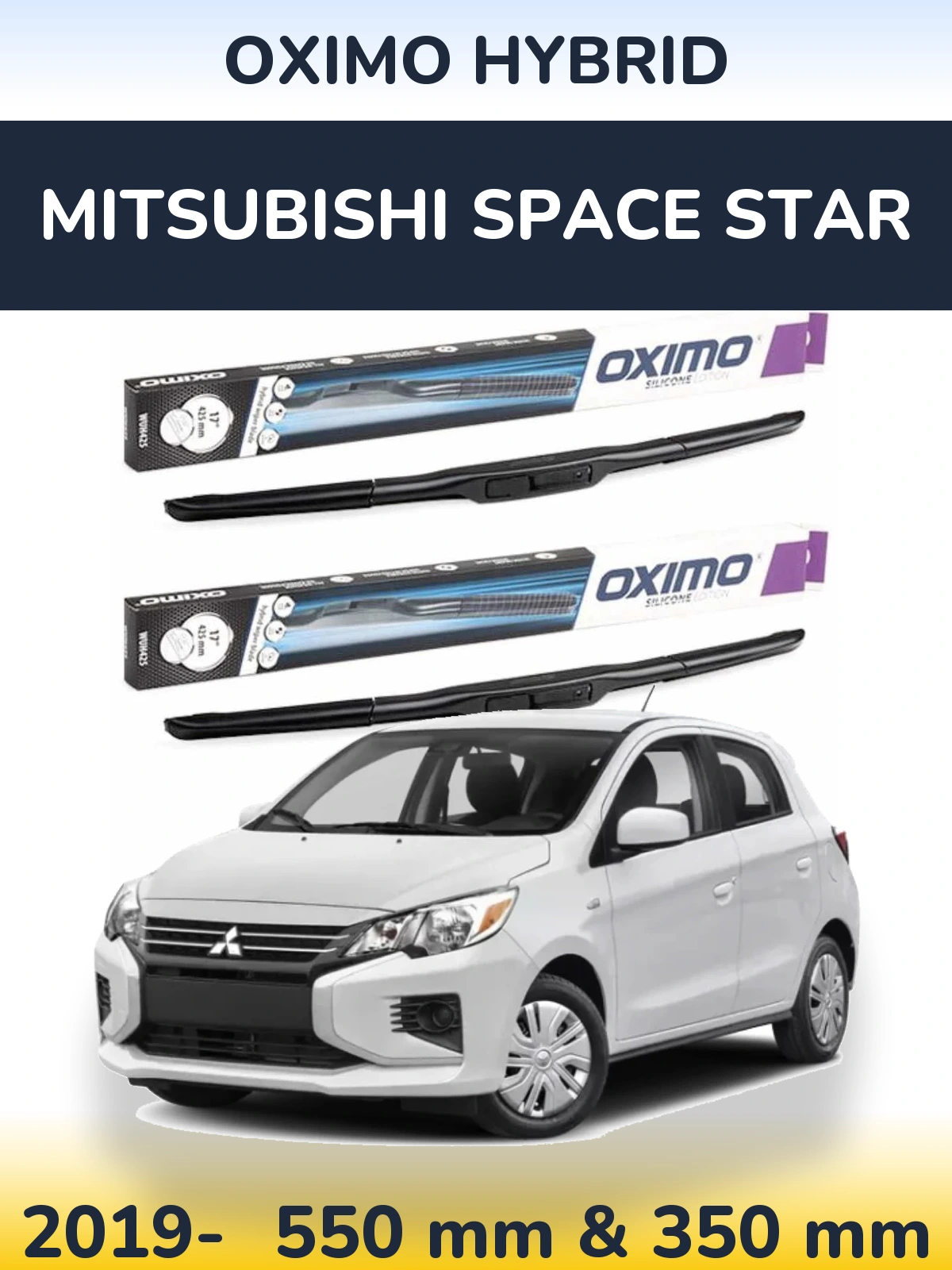 Komplet przednich wycieraczek Oximo Hybrid 550 & 350 mm do Mitsubishi Space Star 2019-2026