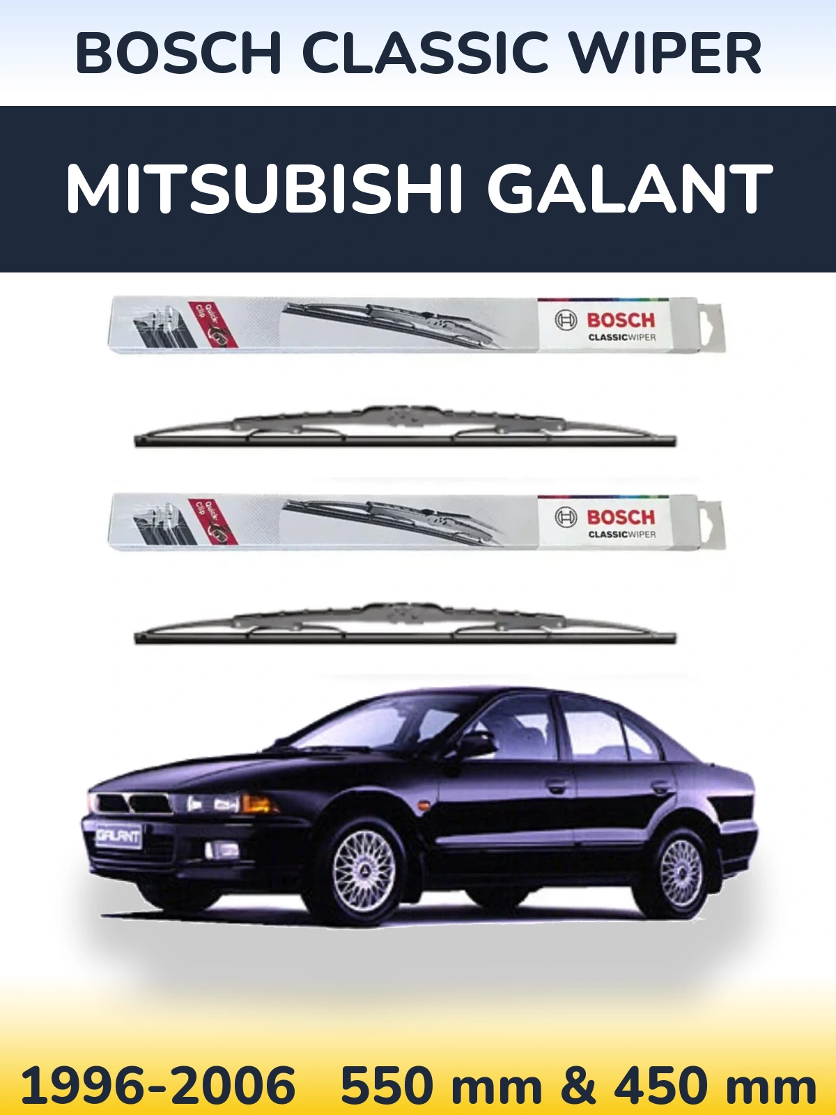 Komplet przednich wycieraczek BOSCH Classic Wiper 550 & 450 mm do Mitsubishi Galant 1996-2006