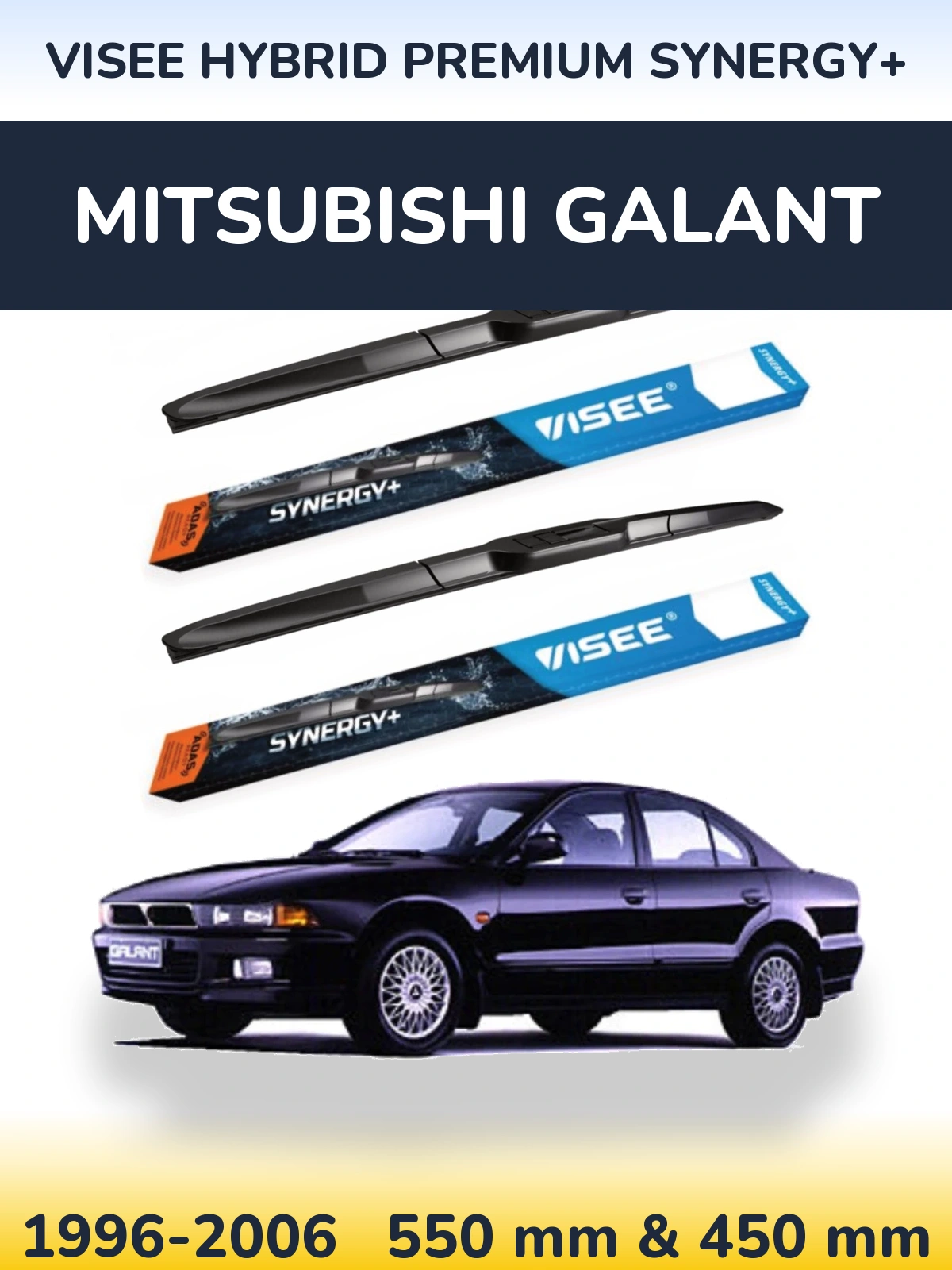 Komplet przednich wycieraczek VISEE HYBRID PREMIUM SYNERGY+ 550 & 450 mm do Mitsubishi Galant 1996-2006