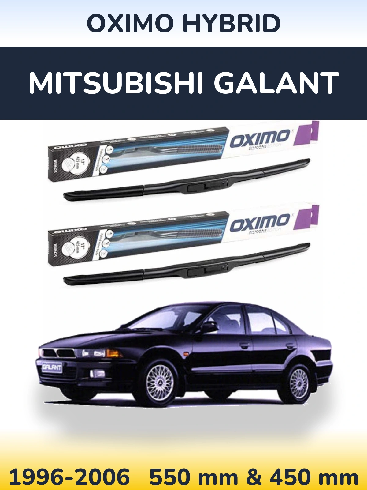 Komplet przednich wycieraczek Oximo Hybrid 550 & 450 mm do Mitsubishi Galant 1996-2006