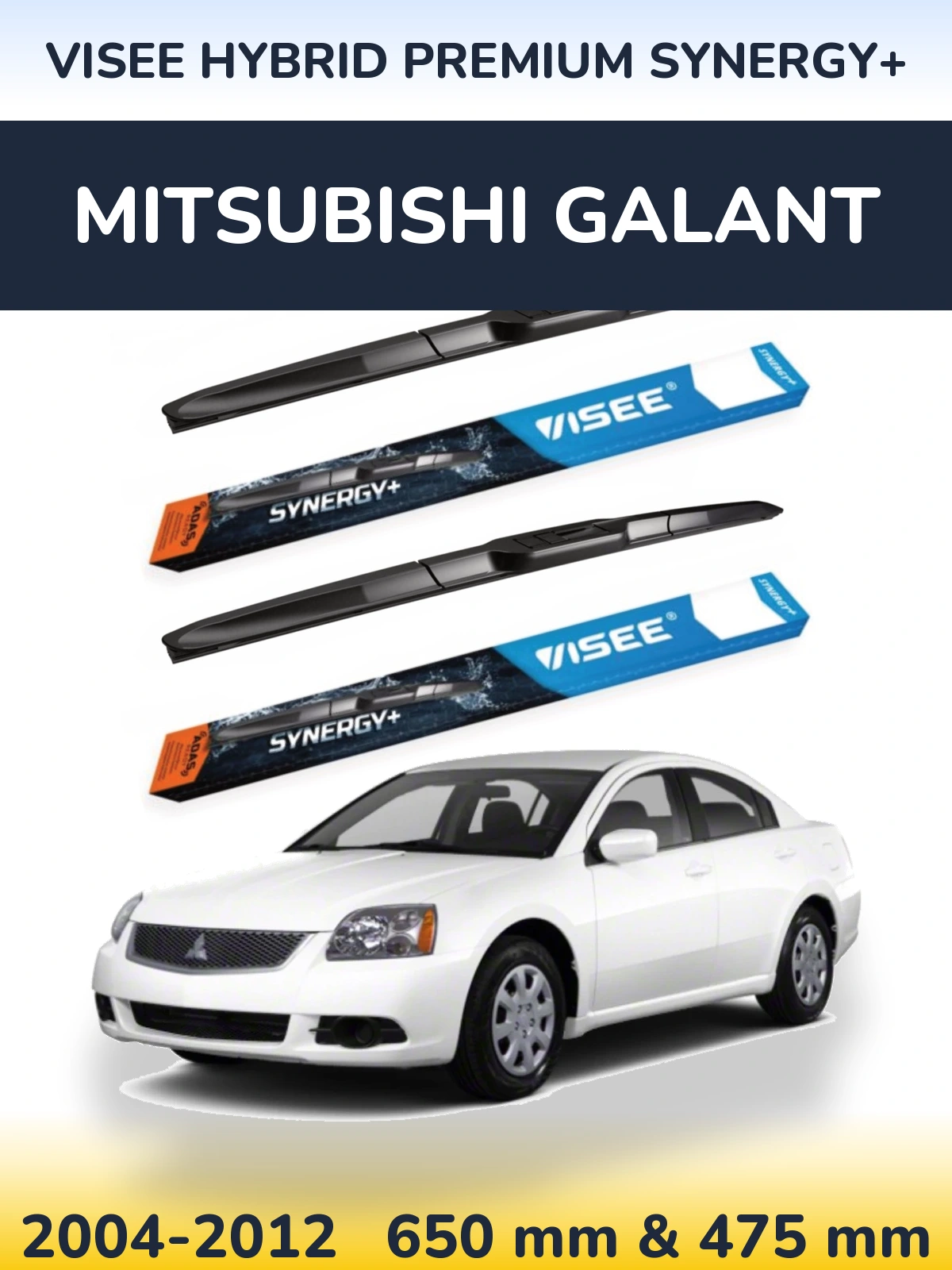 Komplet przednich wycieraczek VISEE HYBRID PREMIUM SYNERGY+ 650 & 475 mm do Mitsubishi Galant 2004-2012