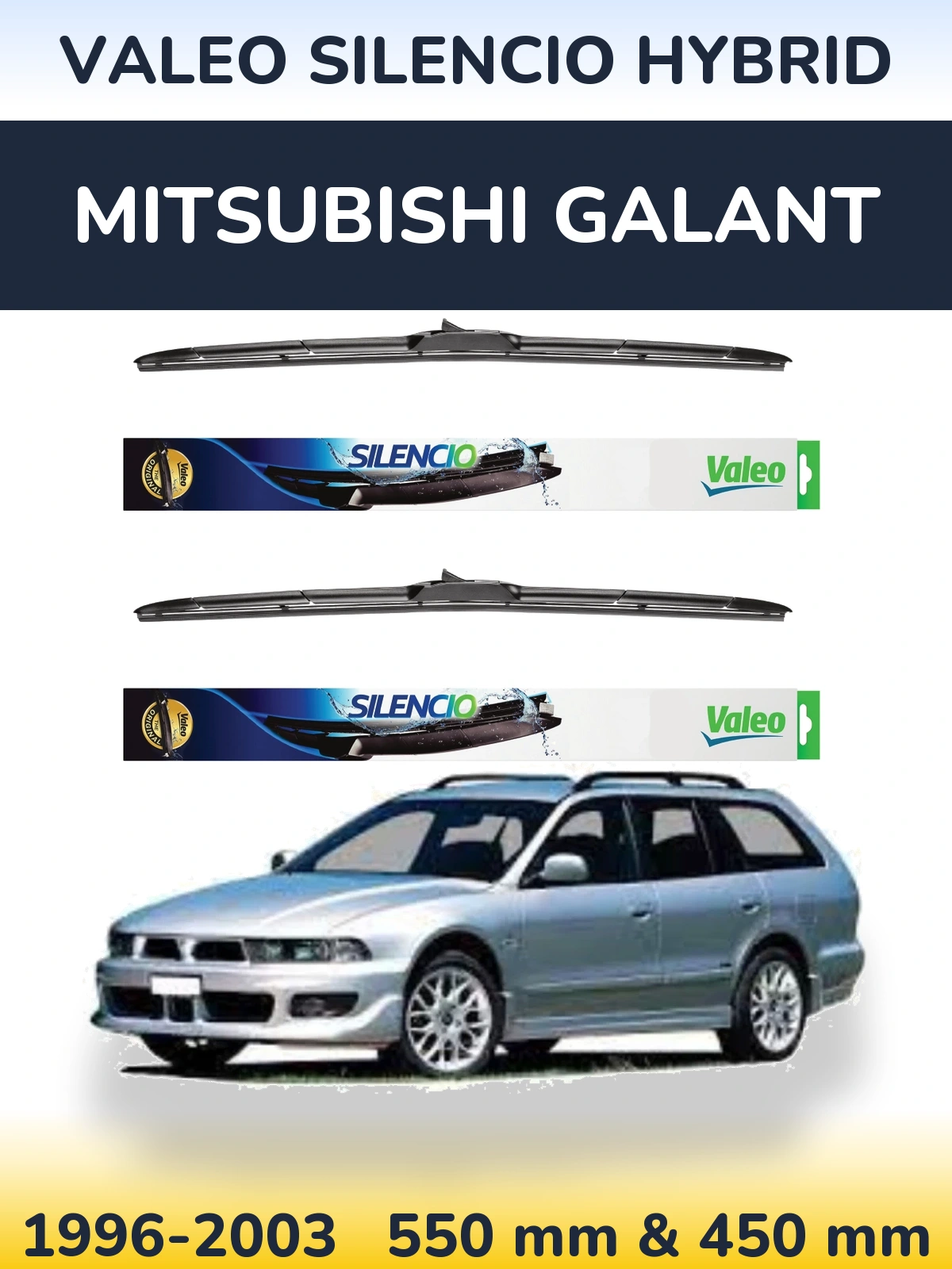Комплект передних дворников Valeo Silencio Hybrid 550 & 450 мм для Mitsubishi Galant 1996-2003