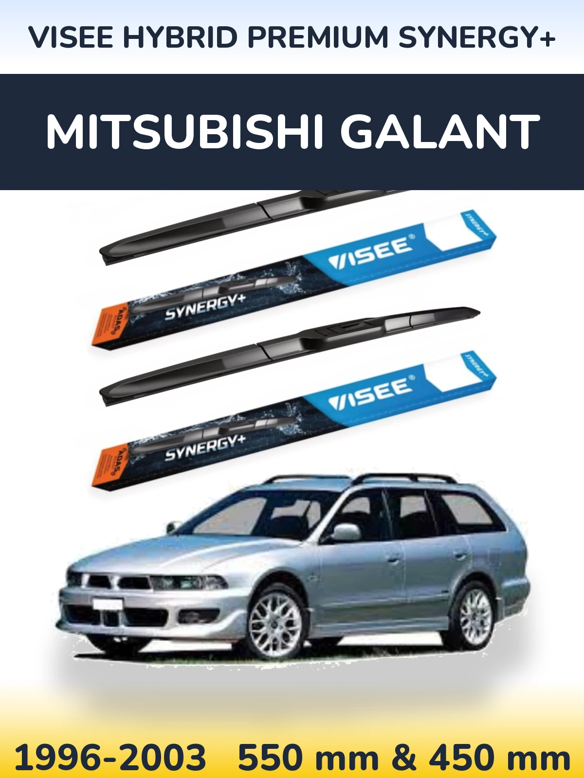 Komplet przednich wycieraczek VISEE HYBRID PREMIUM SYNERGY+ 550 & 450 mm do Mitsubishi Galant 1996-2003