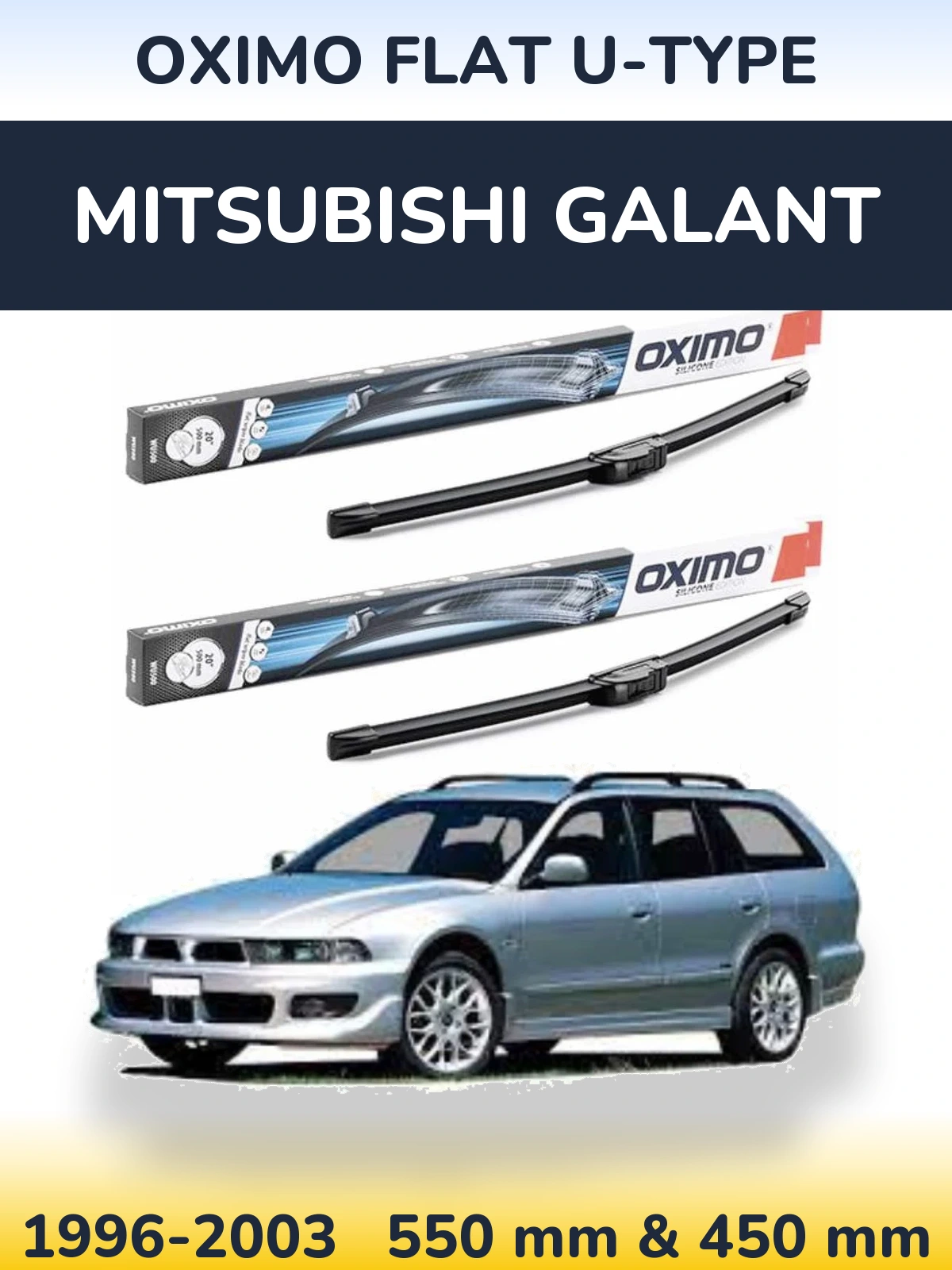 Komplet przednich wycieraczek Oximo Flat U-type 550 & 450 mm do Mitsubishi Galant 1996-2003