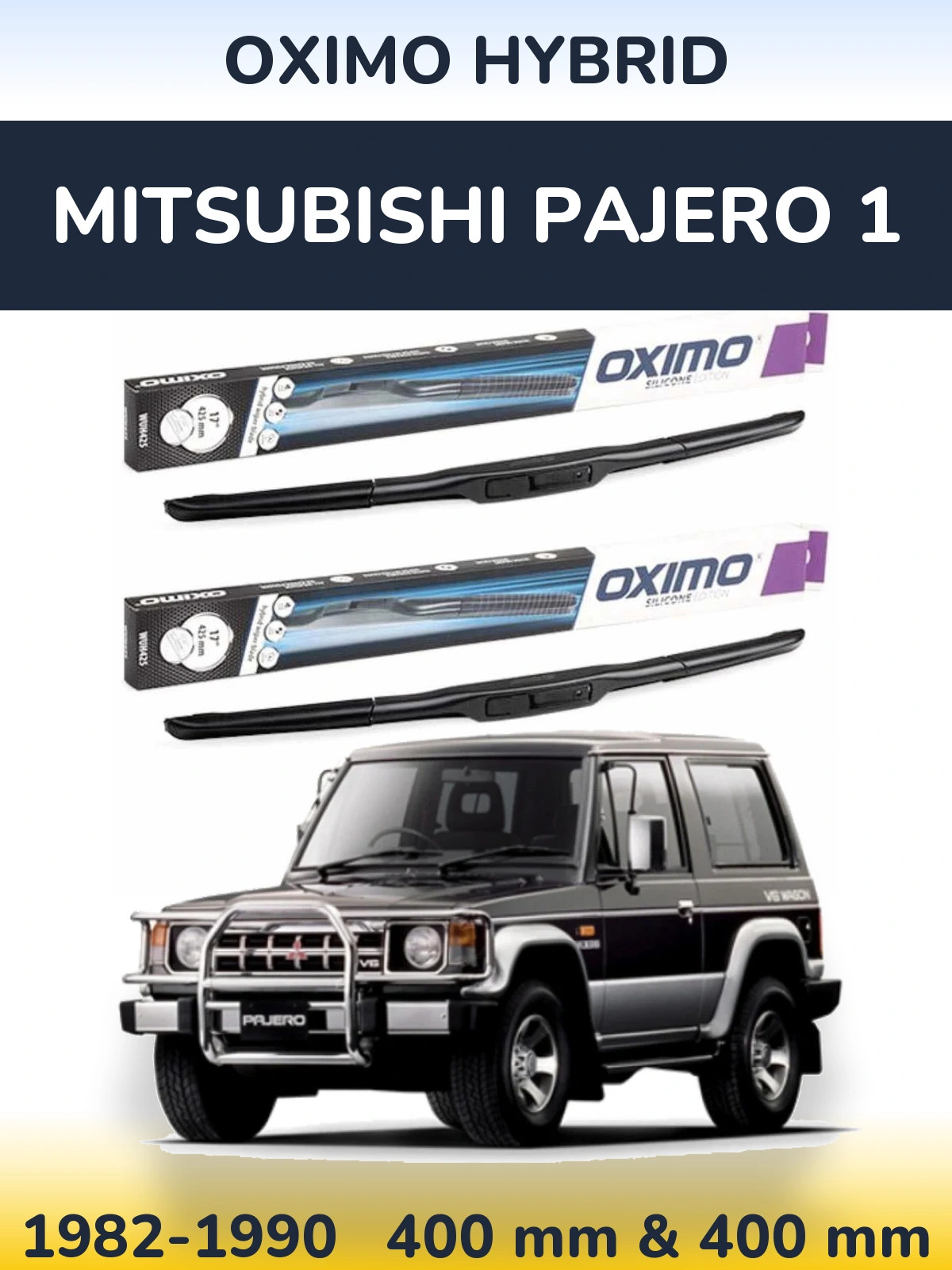 Комплект передних дворников Oximo Hybrid 400 & 400 мм для Mitsubishi Pajero 1 1982-1990