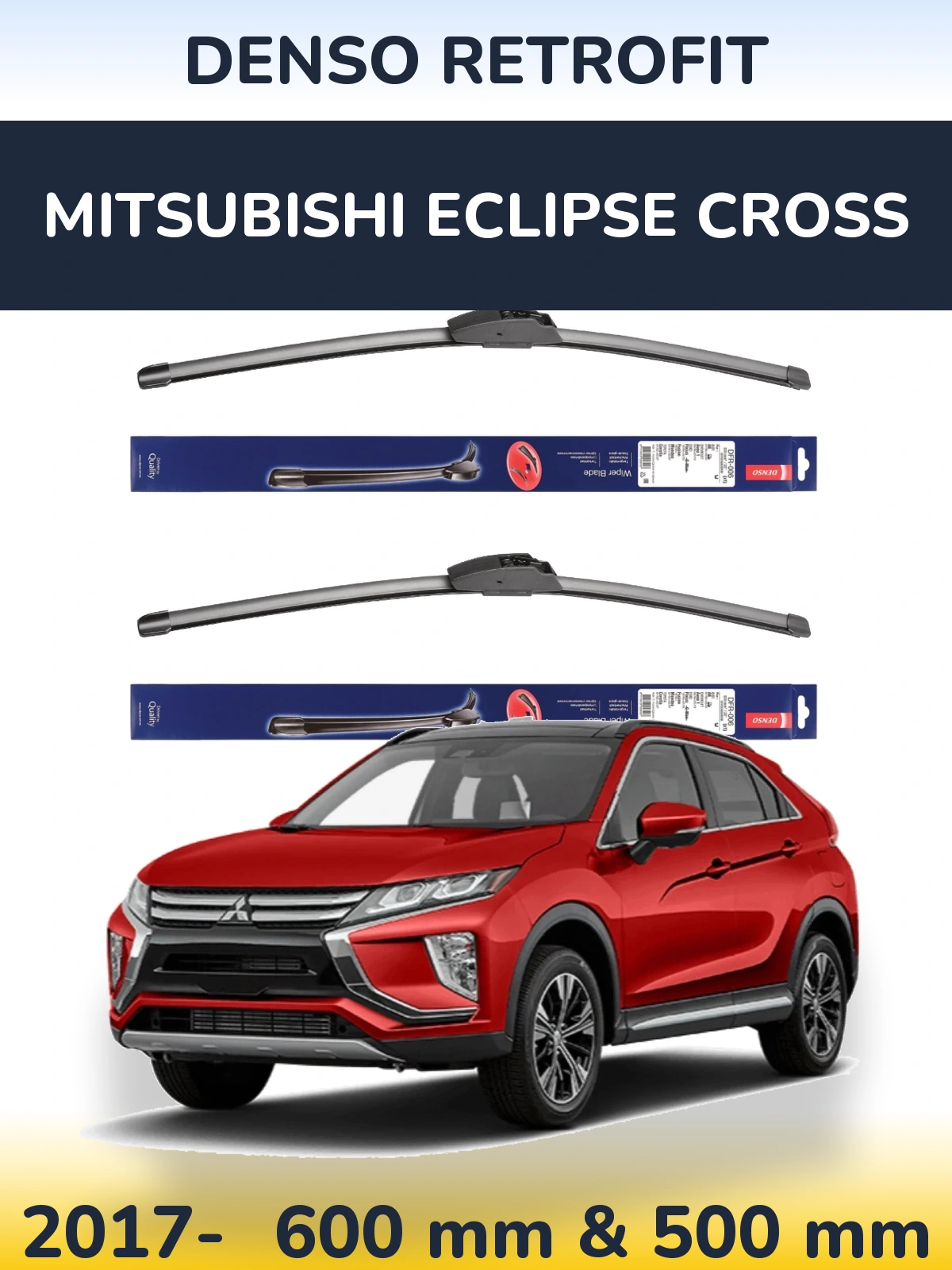 Komplet przednich wycieraczek Denso Retrofit 600 & 500 mm do Mitsubishi Eclipse Cross 2017-2026