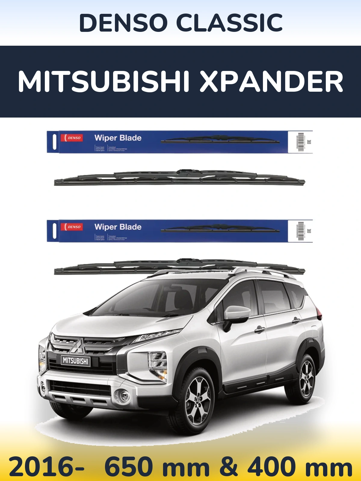 Komplet przednich wycieraczek Denso Classic 650 & 400 mm do Mitsubishi Xpander 2016-2026