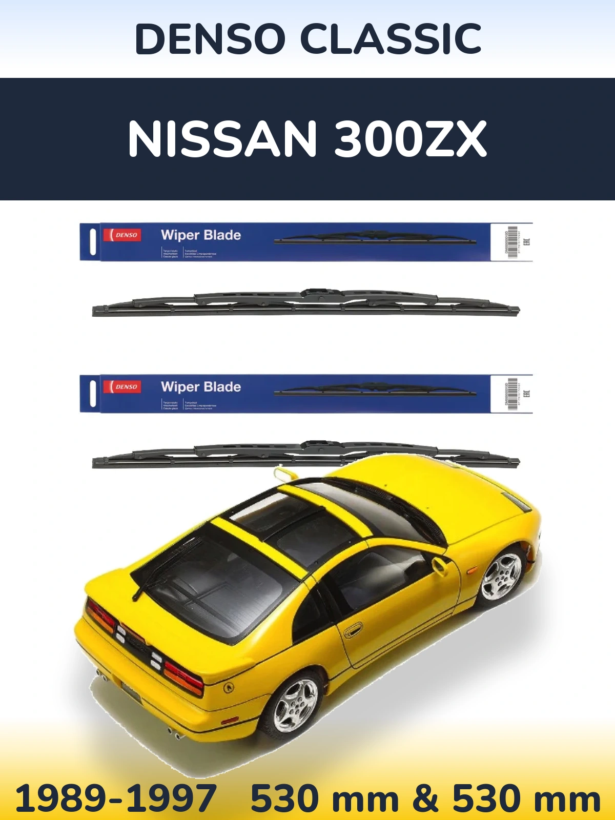 Komplet przednich wycieraczek Denso Classic 530 & 530 mm do Nissan 300ZX 1989-1997