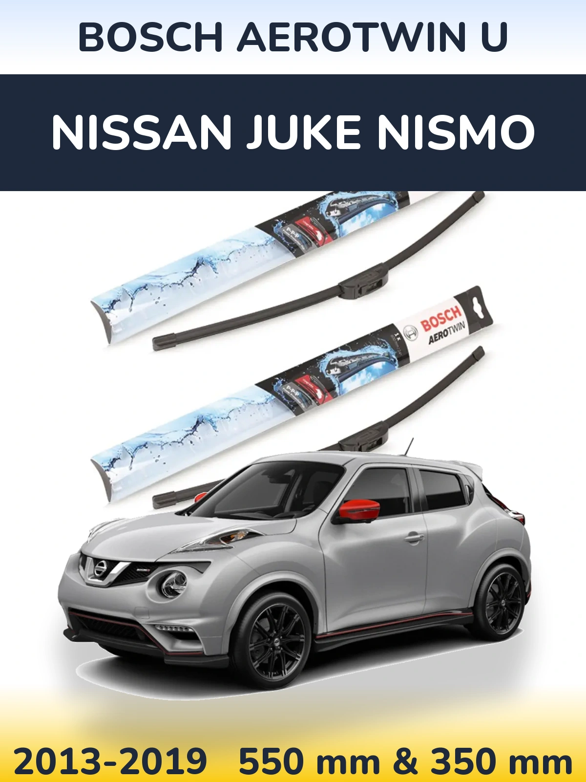 Komplet przednich wycieraczek BOSCH AeroTwin U 550 & 350 mm do Nissan Juke Nismo 2013-2019