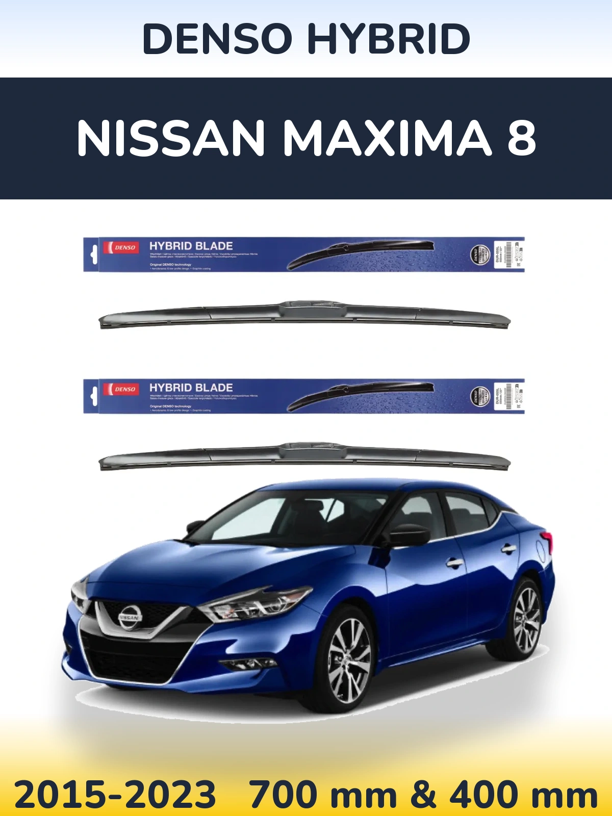 Komplet przednich wycieraczek Denso Hybrid 700 & 400 mm do Nissan Maxima 8 2015-2023