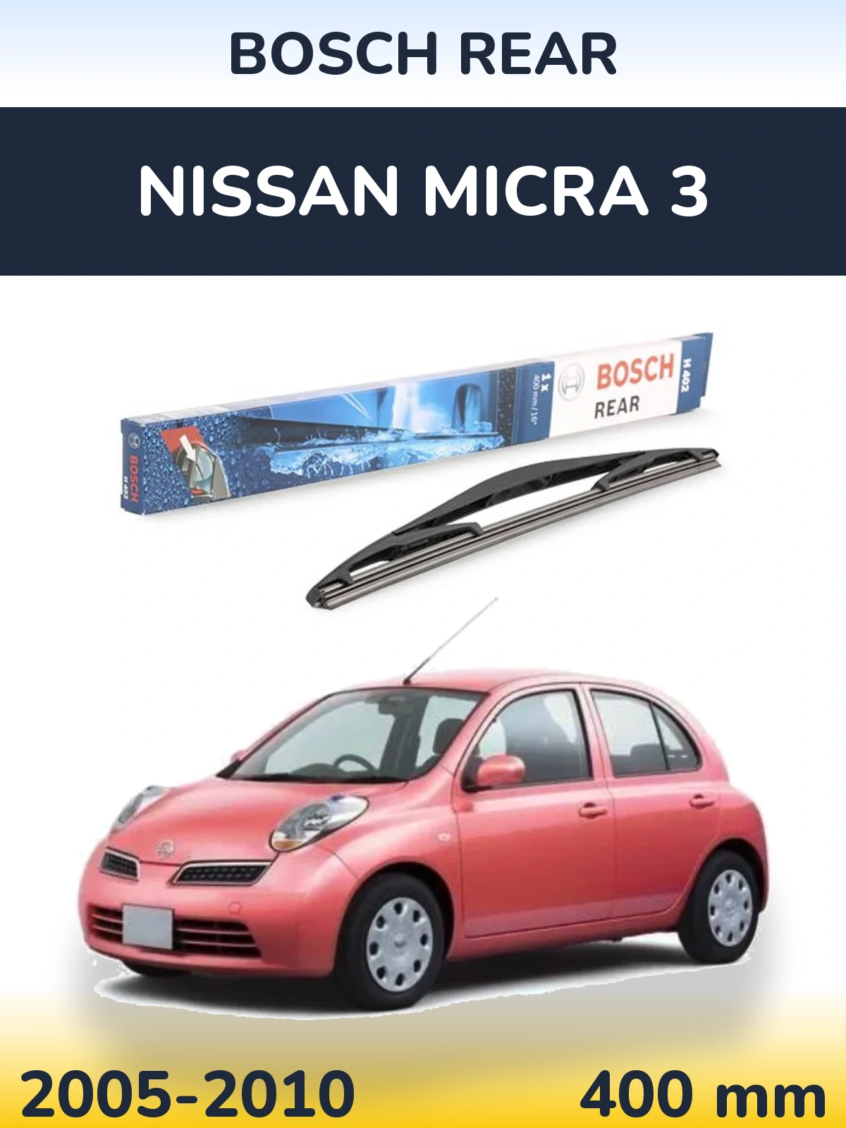 Tylna wycieraczka BOSCH Rear 400 mm do Nissan Micra 3 2005-2010