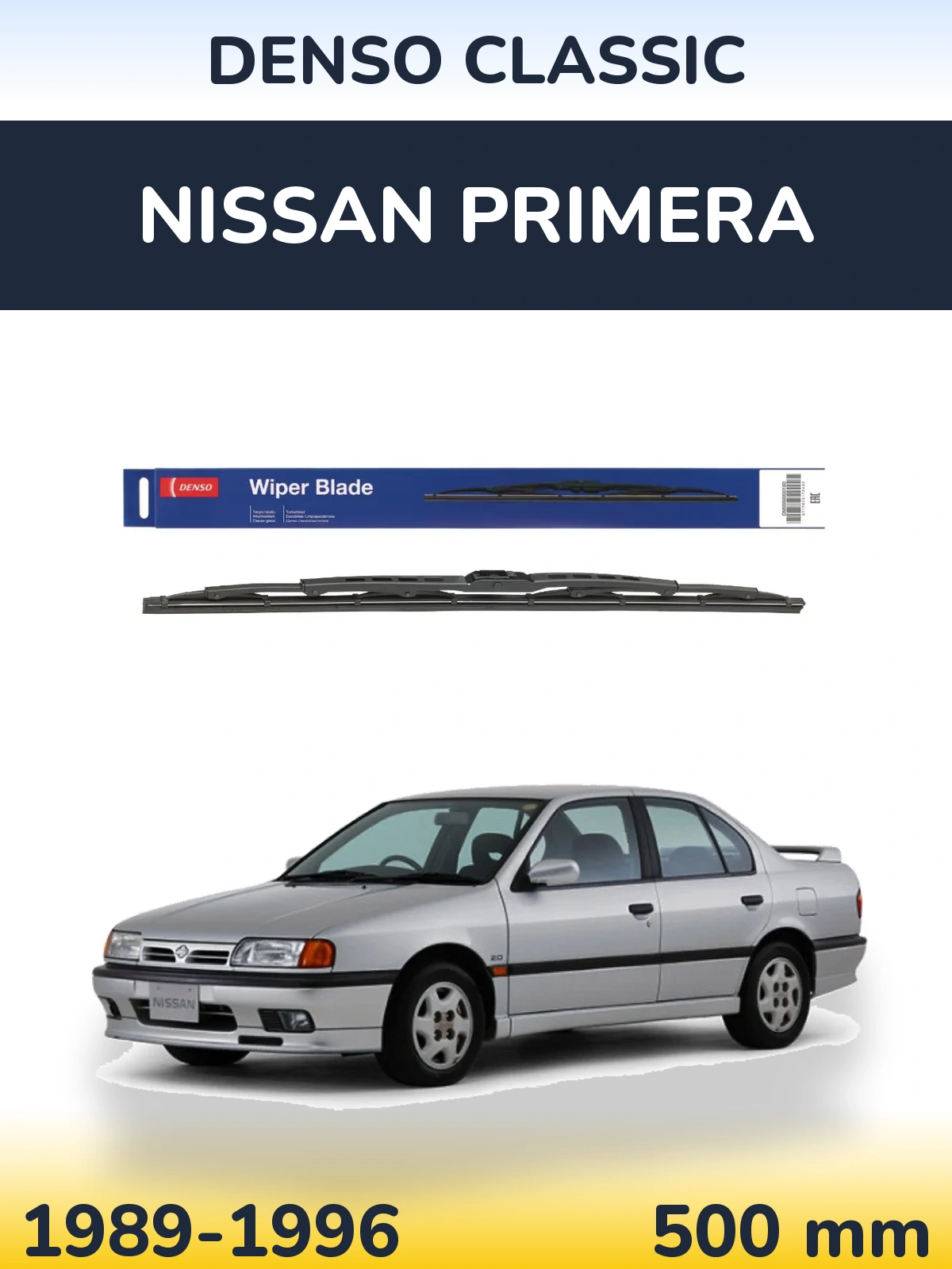 Rear wiper blade Denso Classic 500 mm for Nissan Primera 1989-1996