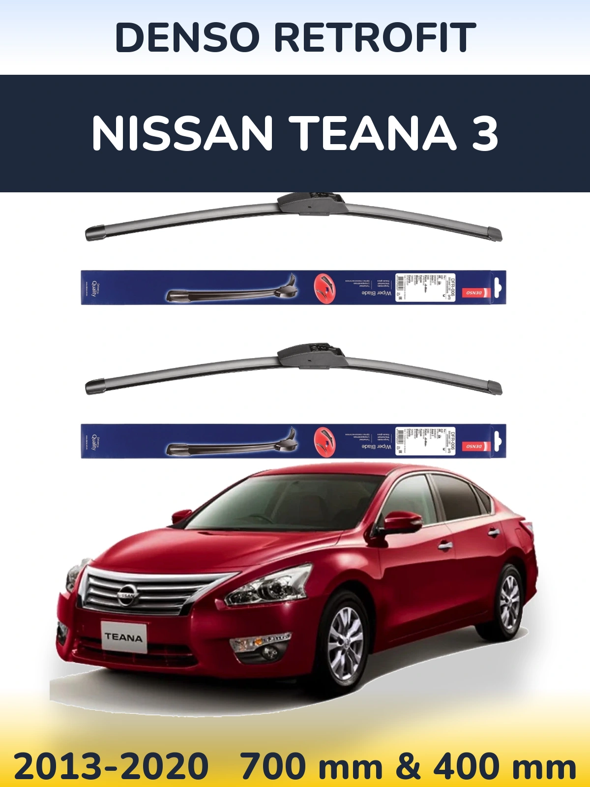Komplet przednich wycieraczek Denso Retrofit 700 & 400 mm do Nissan Teana 3 2013-2020