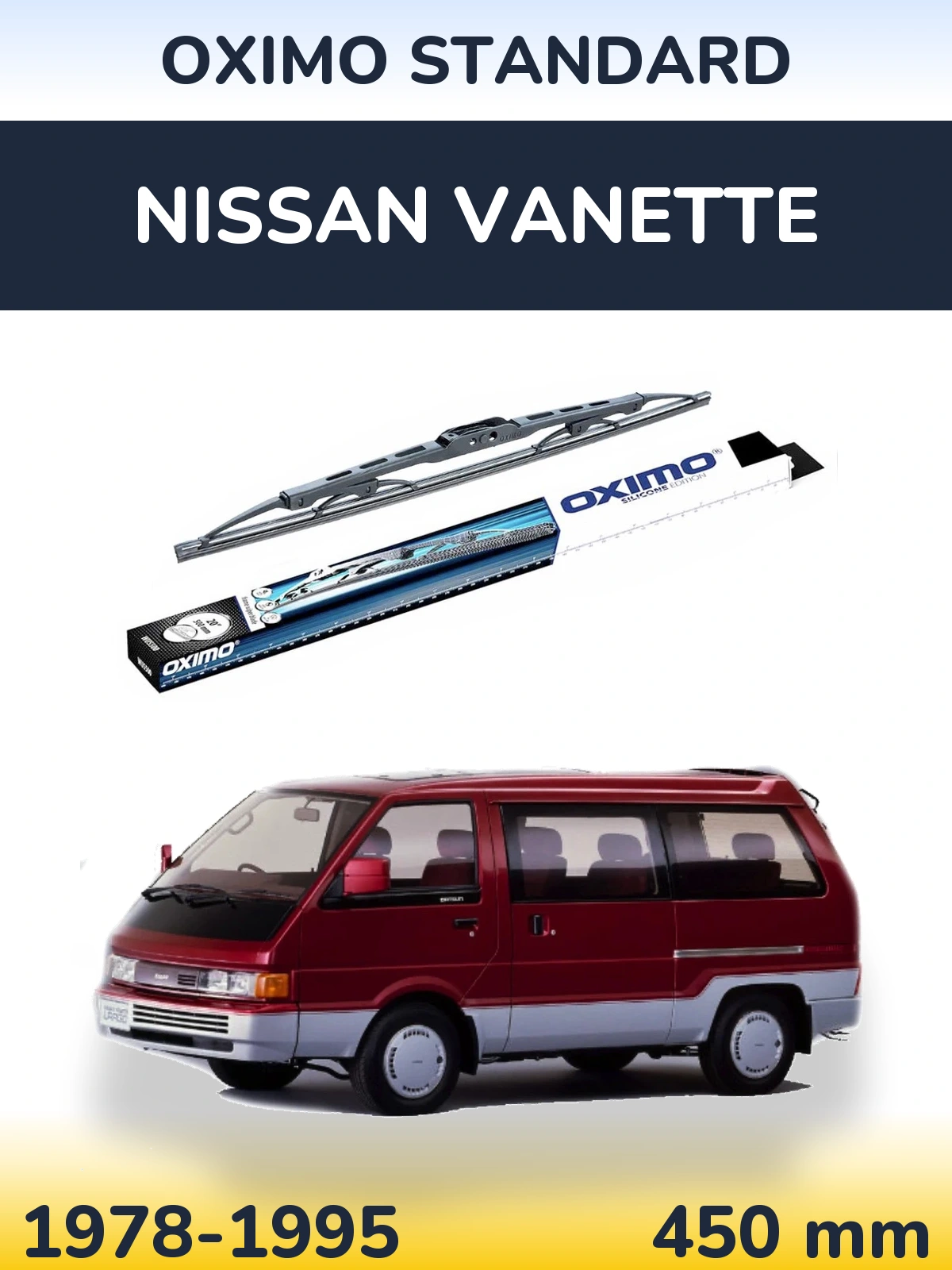Tylna wycieraczka Oximo Standard 450 mm do Nissan Vanette 1978-1995