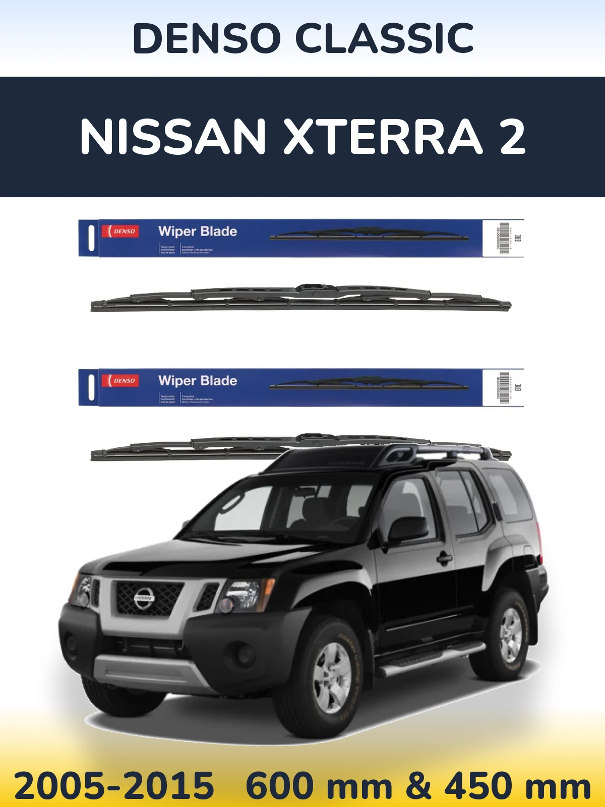Komplet przednich wycieraczek Denso Classic 600 & 450 mm do Nissan Xterra 2 2005-2015