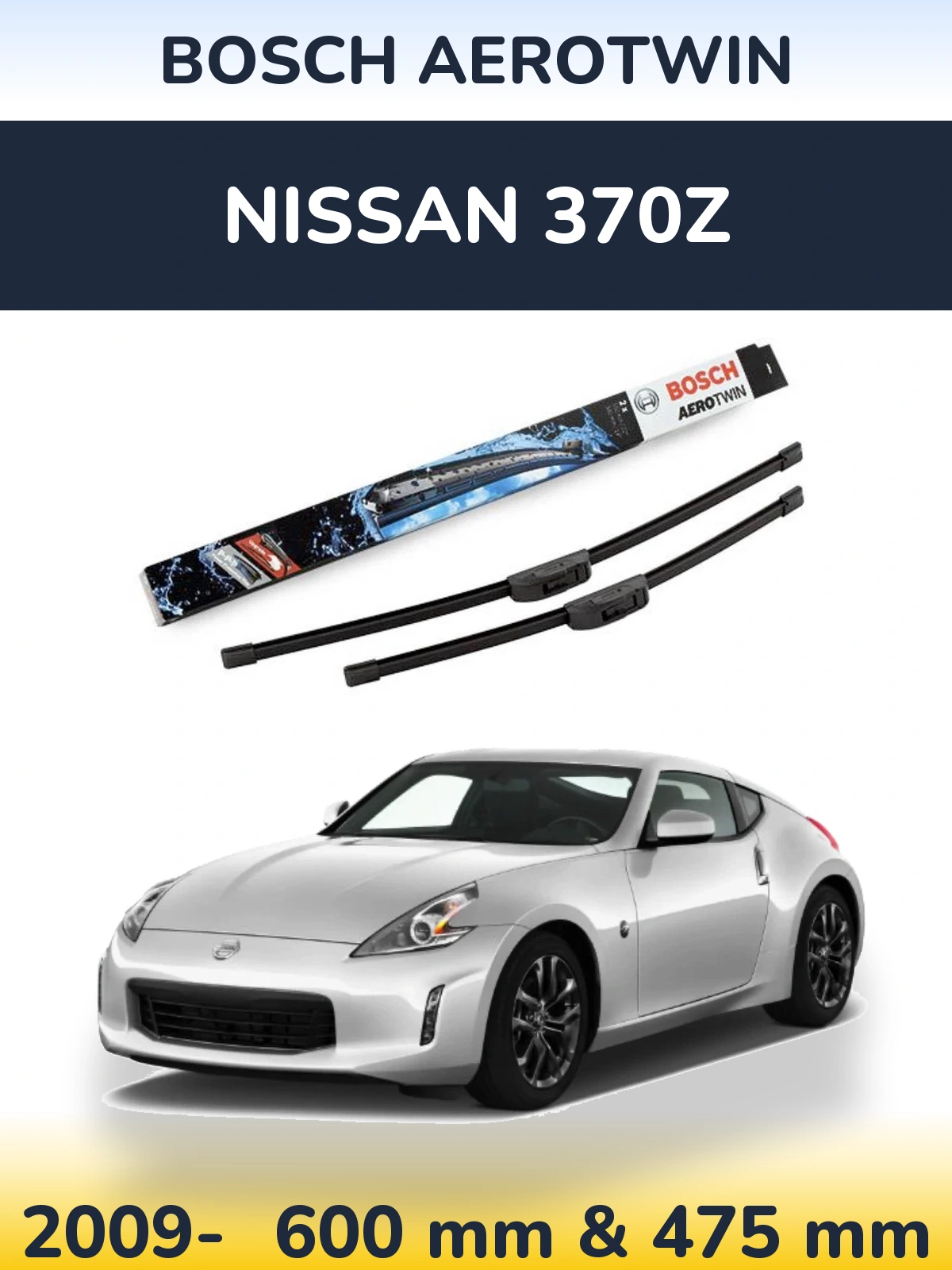Komplet przednich wycieraczek BOSCH AeroTwin 600 & 475 mm do Nissan 370Z 2009-2026
