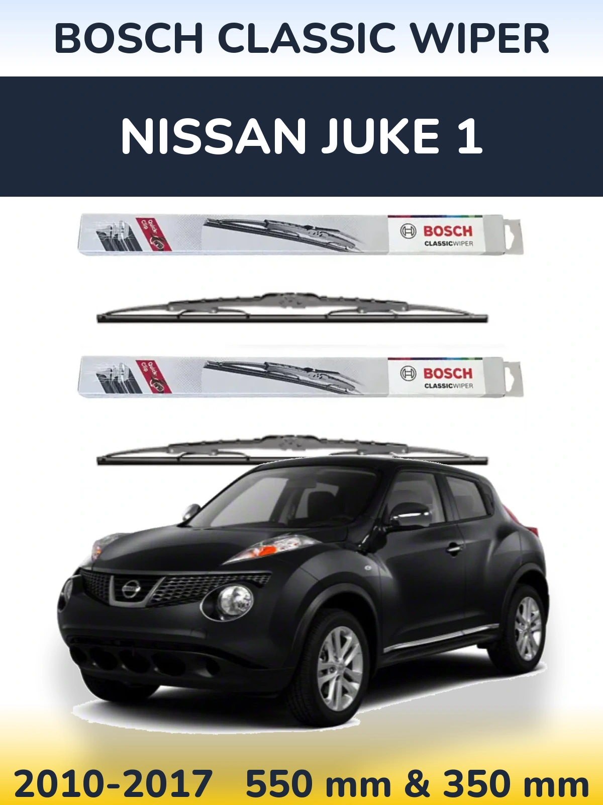 Komplet przednich wycieraczek BOSCH Classic Wiper 550 & 340 mm do Nissan Juke 1 2010-2017