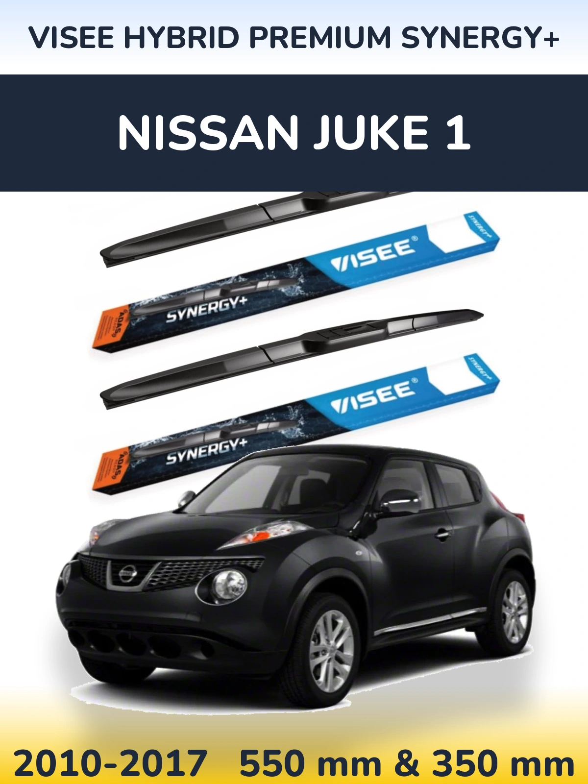 Komplet przednich wycieraczek VISEE HYBRID PREMIUM SYNERGY+ 550 & 350 mm do Nissan Juke 1 2010-2017