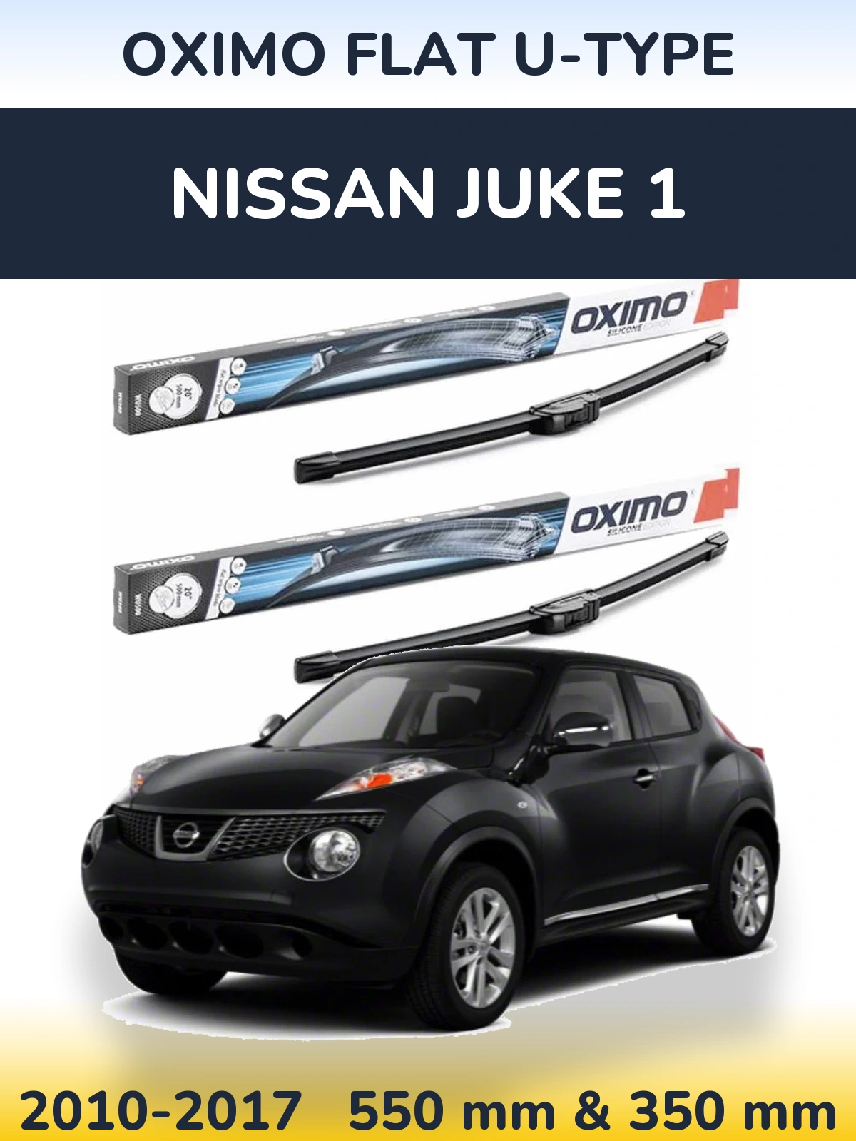 Komplet przednich wycieraczek Oximo Flat U-type 550 & 350 mm do Nissan Juke 1 2010-2017
