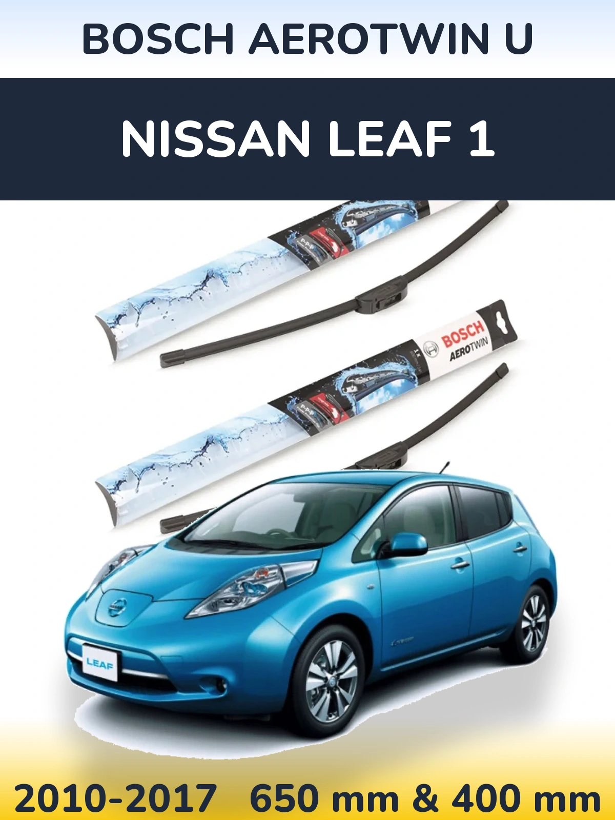 Komplet przednich wycieraczek BOSCH AeroTwin U 650 & 400 mm do Nissan Leaf 1 2010-2017
