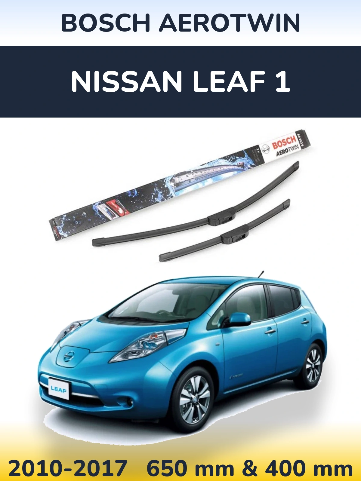 Komplet przednich wycieraczek BOSCH AeroTwin 650 & 400 mm do Nissan Leaf 1 2010-2017