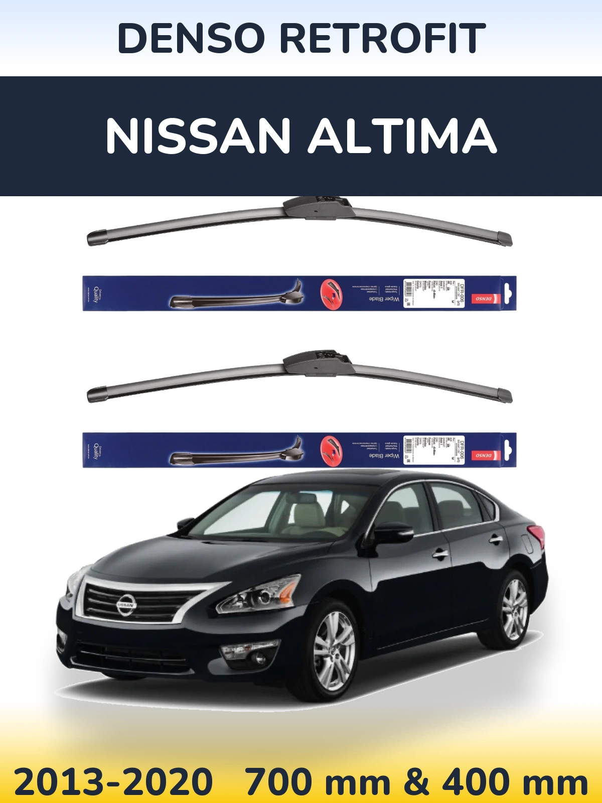 Komplet przednich wycieraczek Denso Retrofit 700 & 400 mm do Nissan Altima 2013-2020