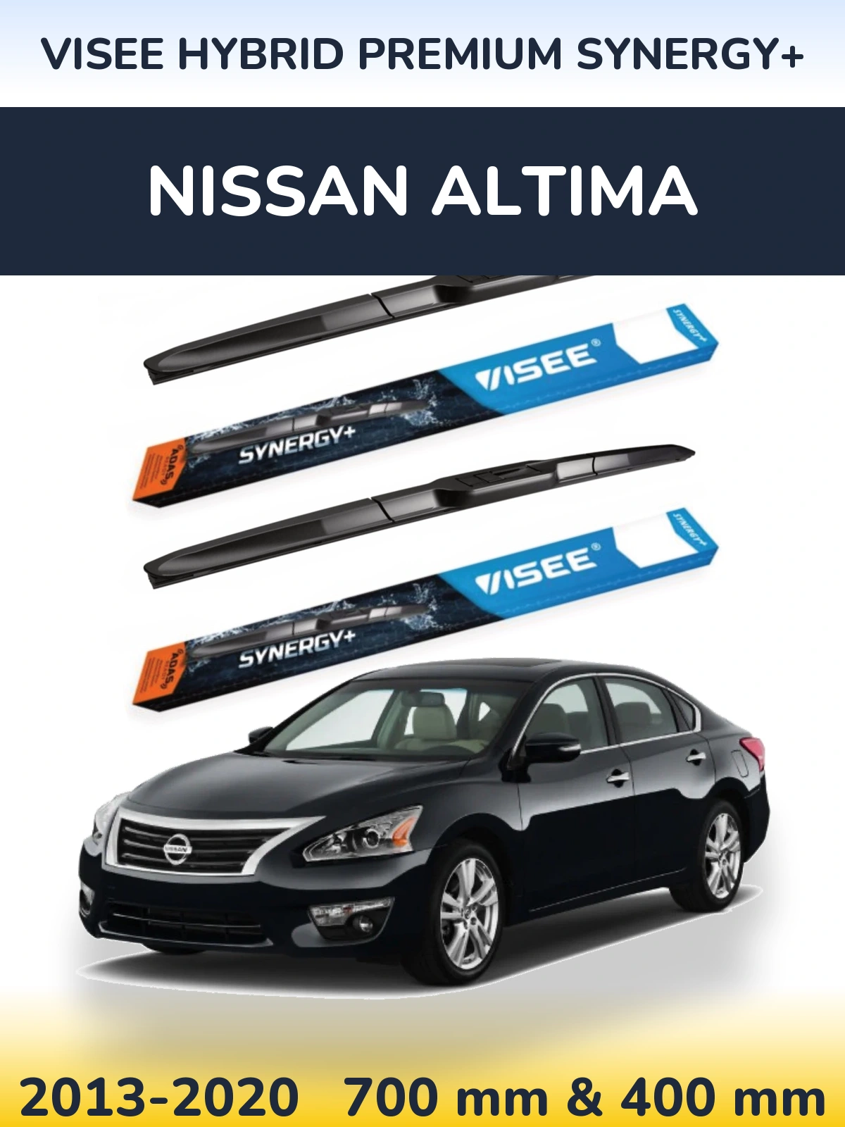 Komplet przednich wycieraczek VISEE HYBRID PREMIUM SYNERGY+ 700 & 400 mm do Nissan Altima 2013-2020