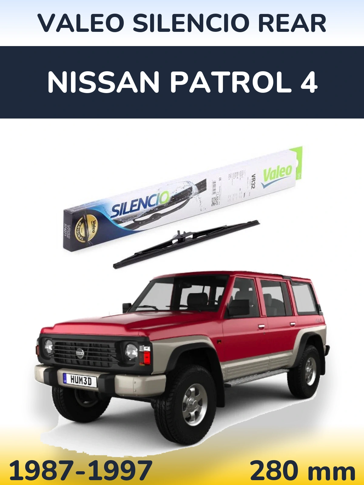 Tylna wycieraczka Valeo Silencio Rear 280 mm do Nissan Patrol 4 1987-1997