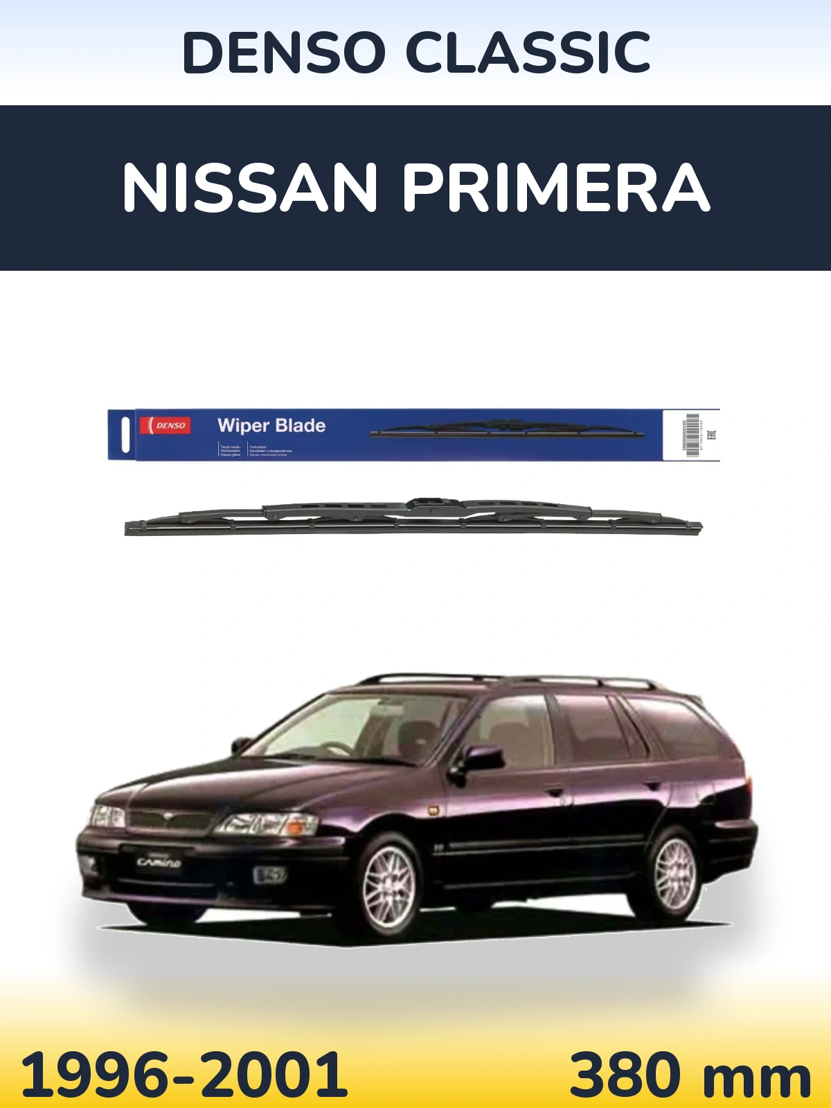 Tylna wycieraczka Denso Classic 380 mm do Nissan Primera 1996-2001
