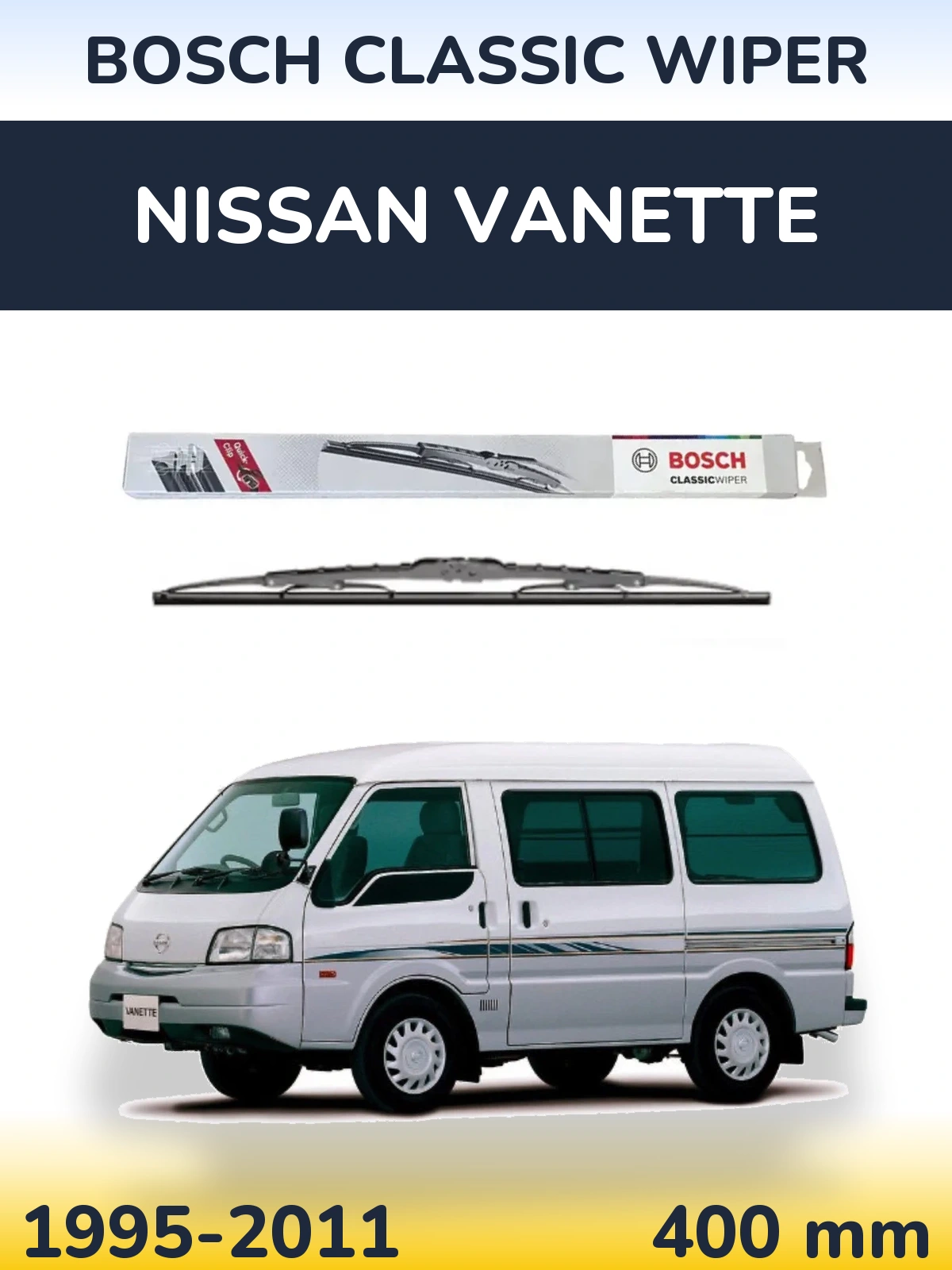 Tylna wycieraczka BOSCH Classic Wiper 400 mm do Nissan Vanette 1995-2011