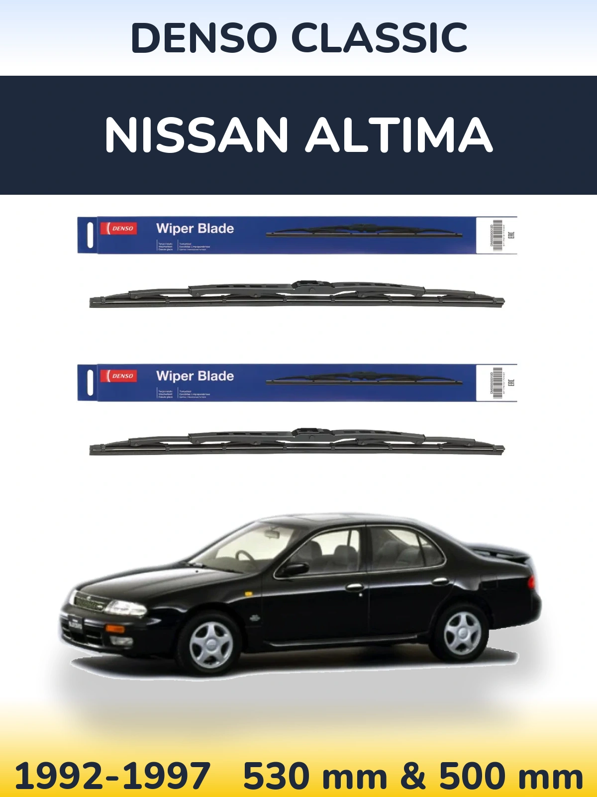 Комплект передних дворников Denso Classic 530 & 500 мм для Nissan Altima 1992-1997