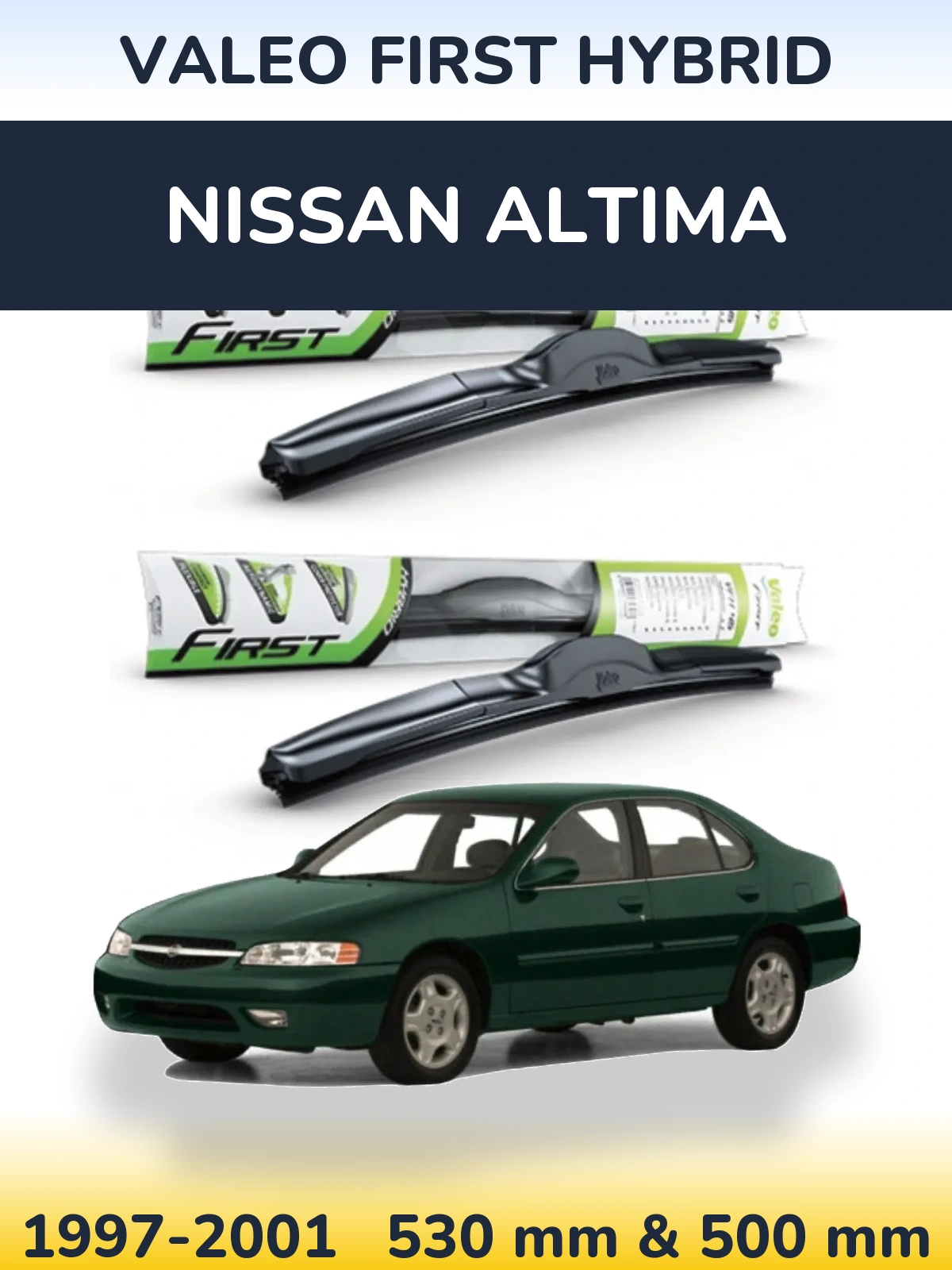 Komplet przednich wycieraczek Valeo First Hybrid 530 & 500 mm do Nissan Altima 1997-2001