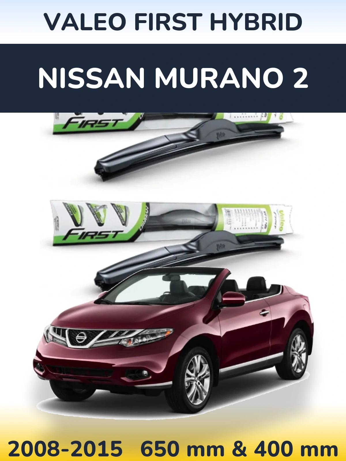 Komplet przednich wycieraczek Valeo First Hybrid 650 & 400 mm do Nissan Murano 2 2008-2015