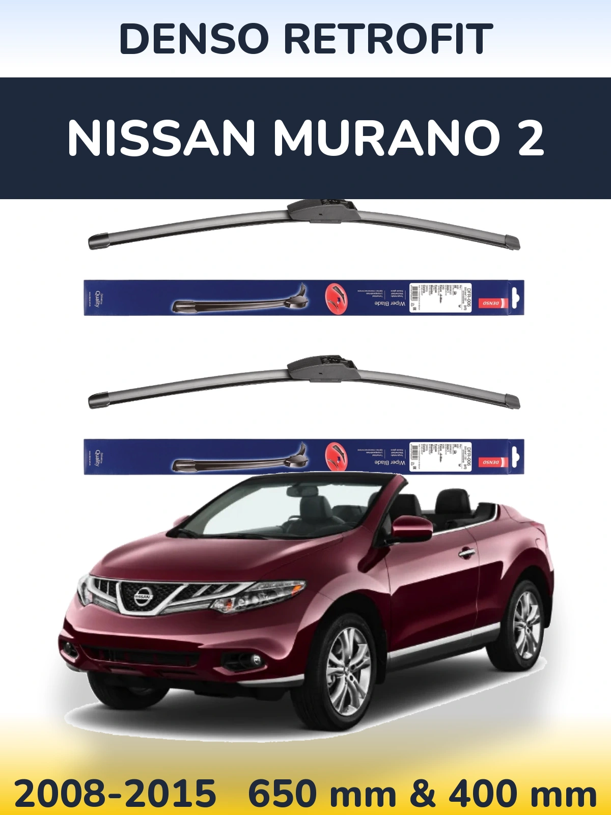 Komplet przednich wycieraczek Denso Retrofit 650 & 400 mm do Nissan Murano 2 2008-2015