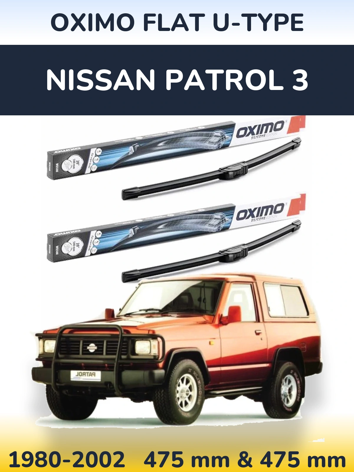 Komplet przednich wycieraczek Oximo Flat U-type 475 & 475 mm do Nissan Patrol 3 1980-2002