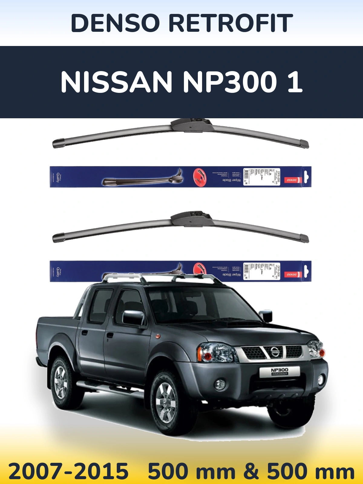 Komplet przednich wycieraczek Denso Retrofit 500 & 500 mm do Nissan NP300 1 2007-2015