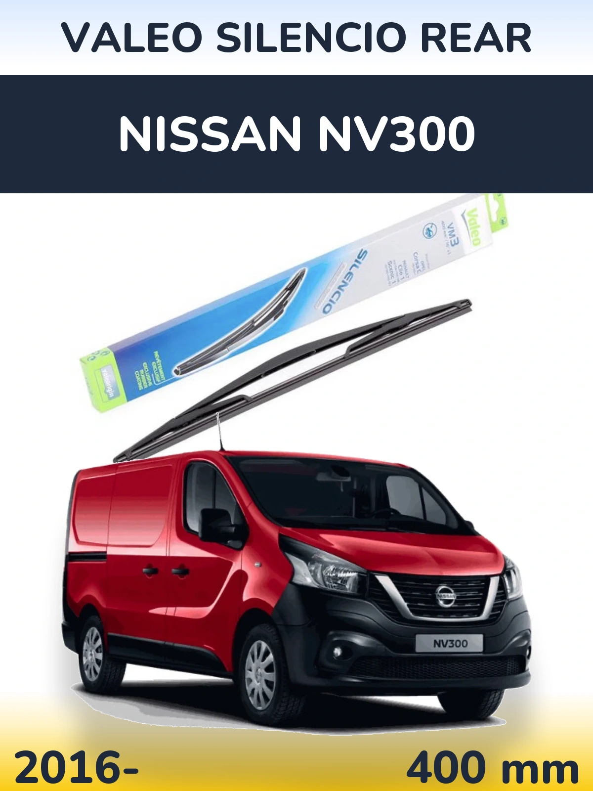 Задний дворник Valeo Silencio Rear 400 мм для Nissan NV300 2016-2026