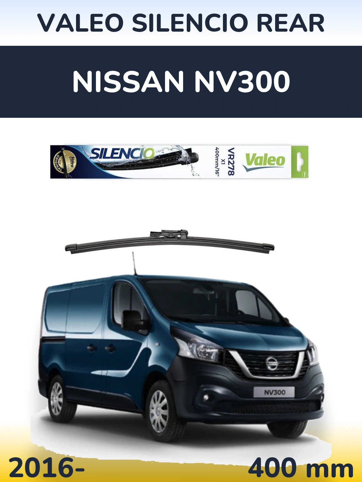 Задний дворник Valeo Silencio Rear 400 мм для Nissan NV300 2016-2026
