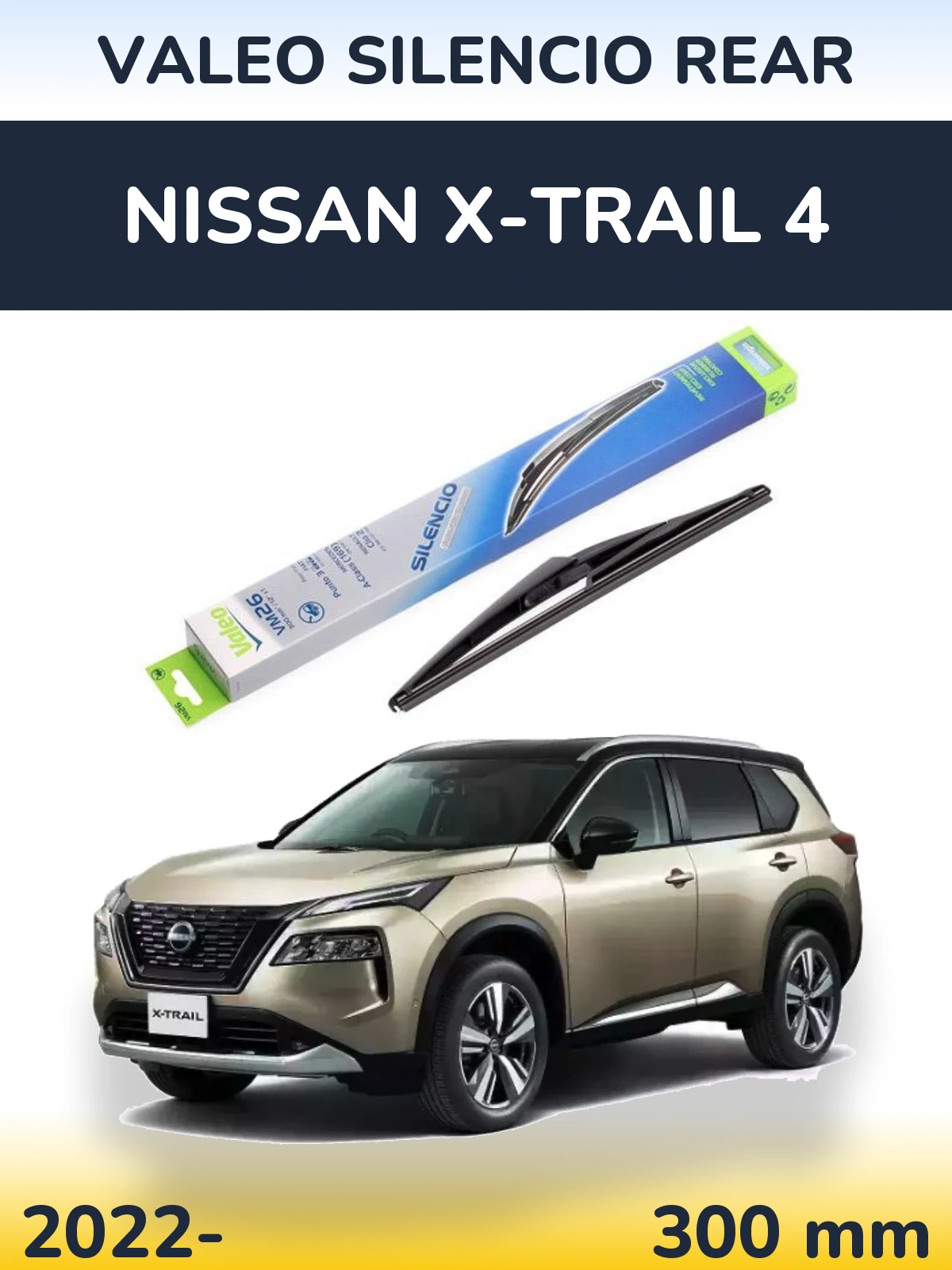 Rear wiper blade Valeo Silencio Rear 300 mm for Nissan X-Trail 4 2022-2026