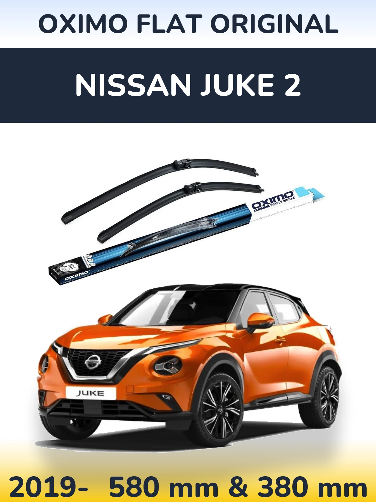 Komplet przednich wycieraczek Oximo Flat Original 580 & 380 mm do Nissan Juke 2 2019-2026
