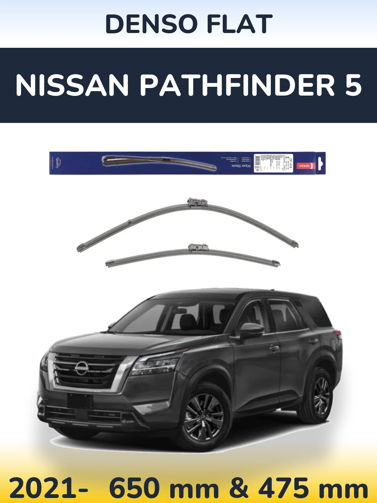 Komplet przednich wycieraczek Denso Flat 650 & 475 mm do Nissan Pathfinder 5 2021-2026
