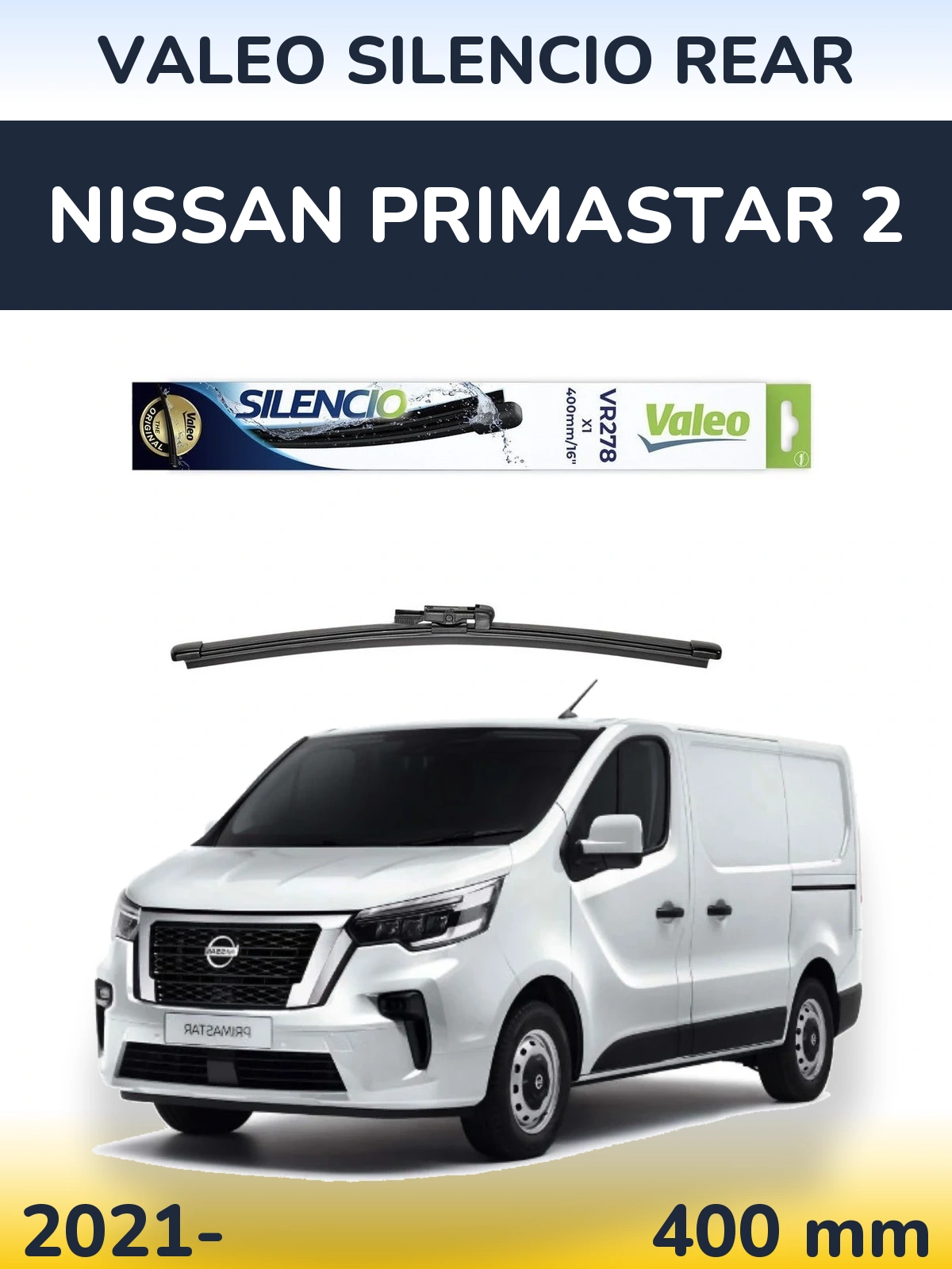 Задний дворник Valeo Silencio Rear 400 мм для Nissan Primastar 2 2021-2026