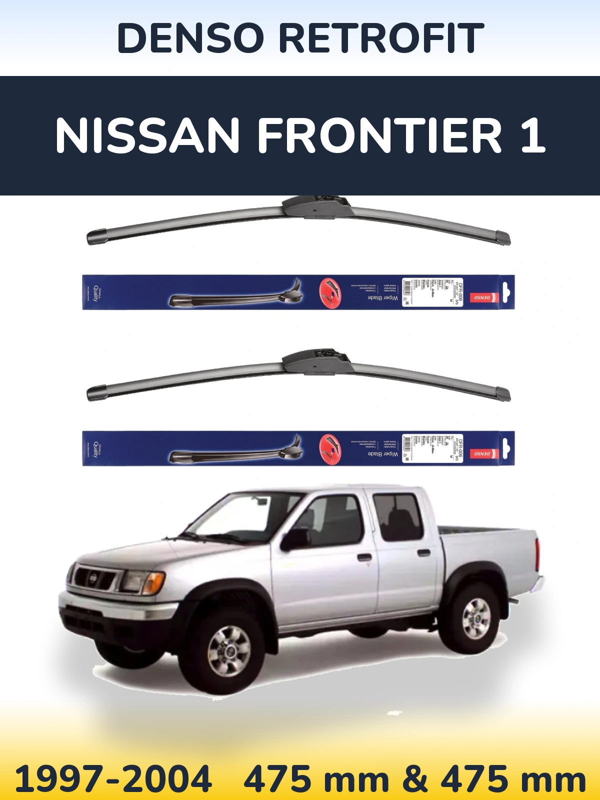 Komplet przednich wycieraczek Denso Retrofit 475 & 475 mm do Nissan Frontier 1 1997-2004