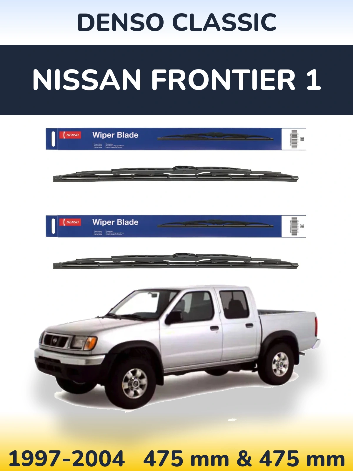 Komplet przednich wycieraczek Denso Classic 475 & 475 mm do Nissan Frontier 1 1997-2004