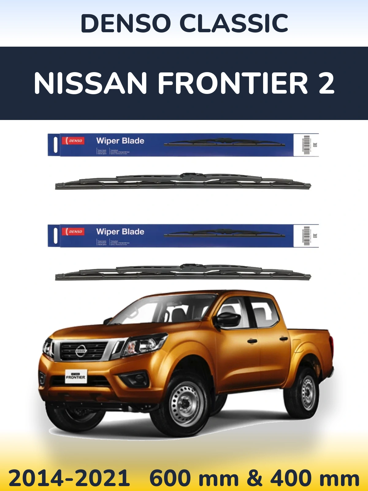 Komplet przednich wycieraczek Denso Classic 600 & 400 mm do Nissan Frontier 2 2014-2021