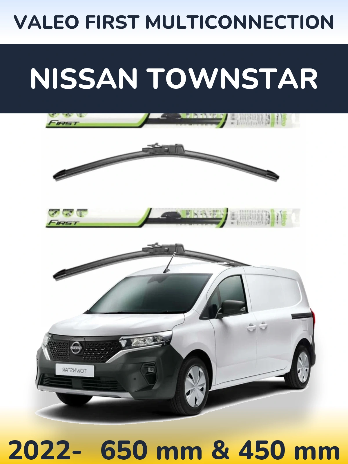Komplet przednich wycieraczek Valeo First MultiConnection 650 & 450 mm do Nissan Townstar 2022-2026